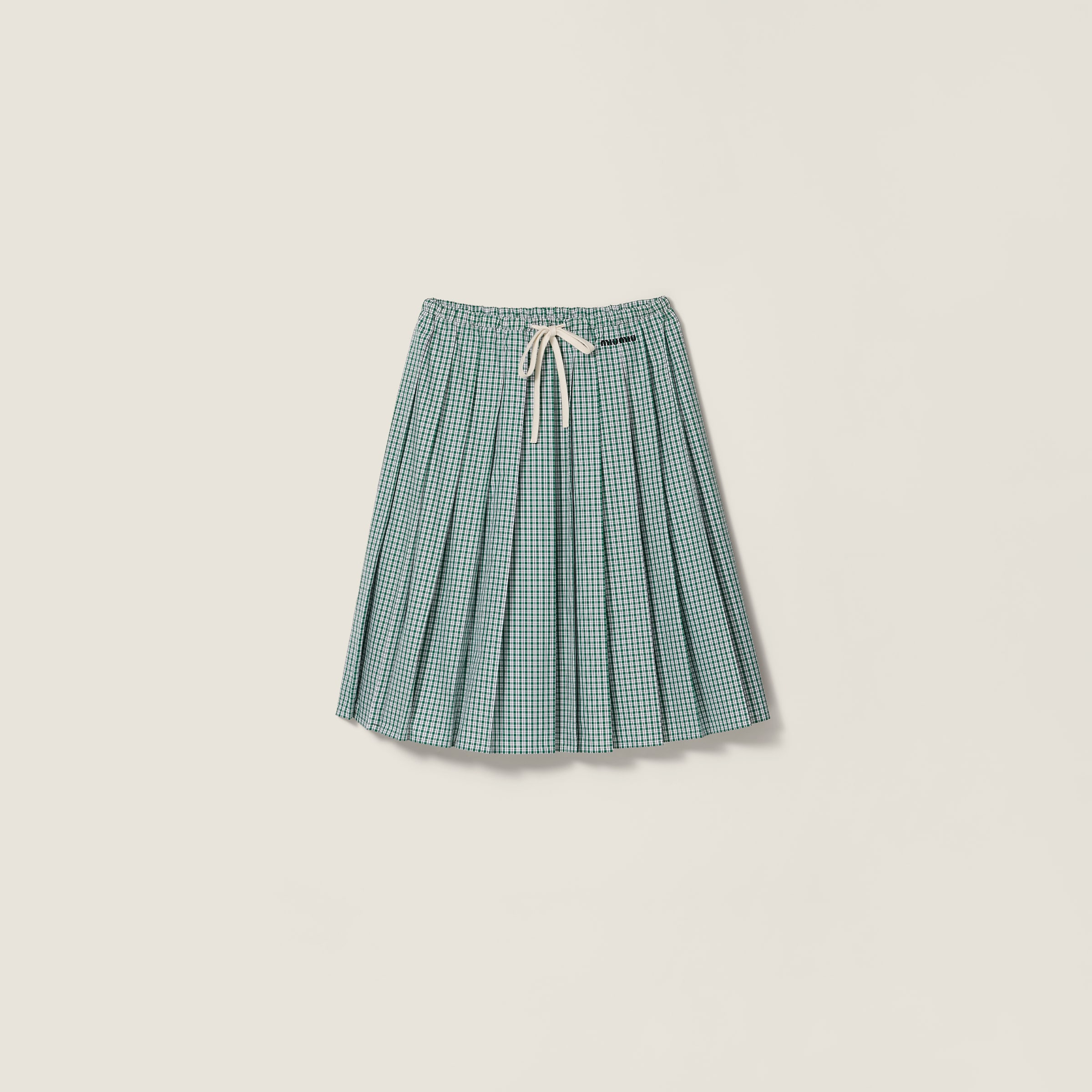 Pleated checked skirt - 1
