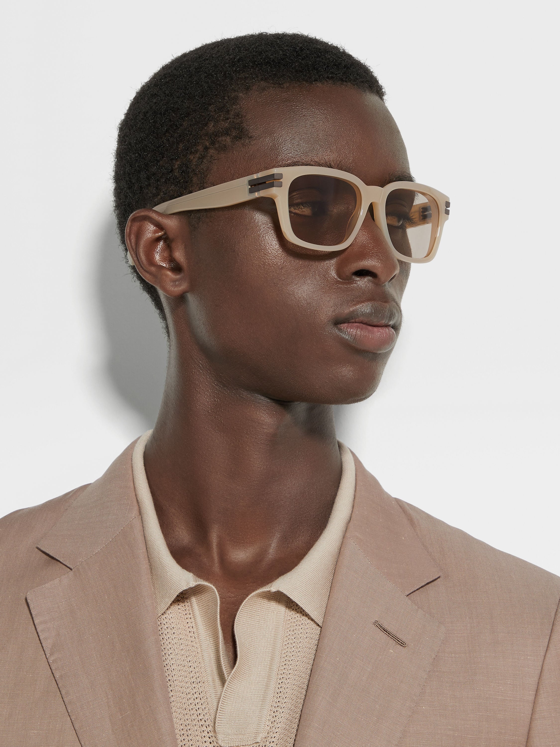 BEIGE ACETATE SUNGLASSES - 4