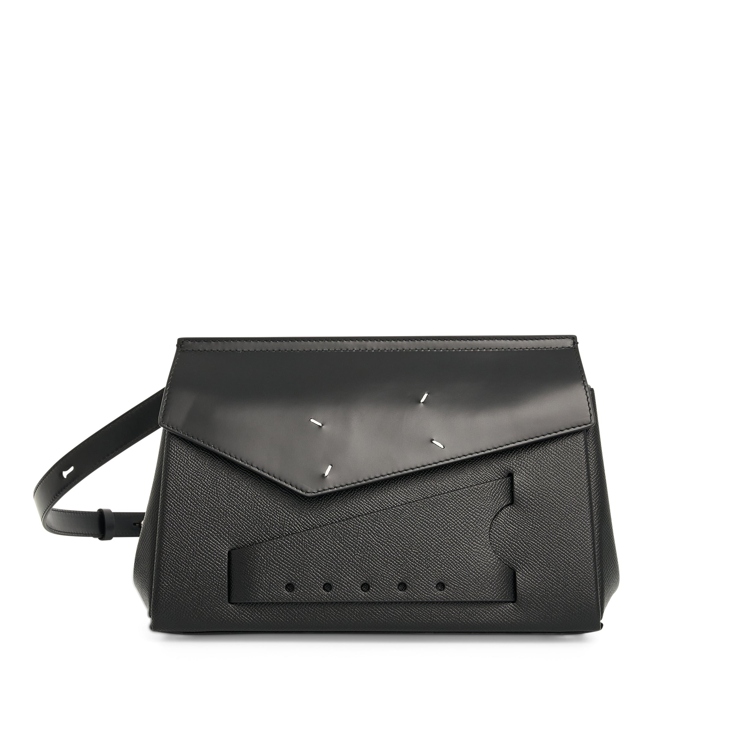 Snatched Leather Tote Bag in Black - 1