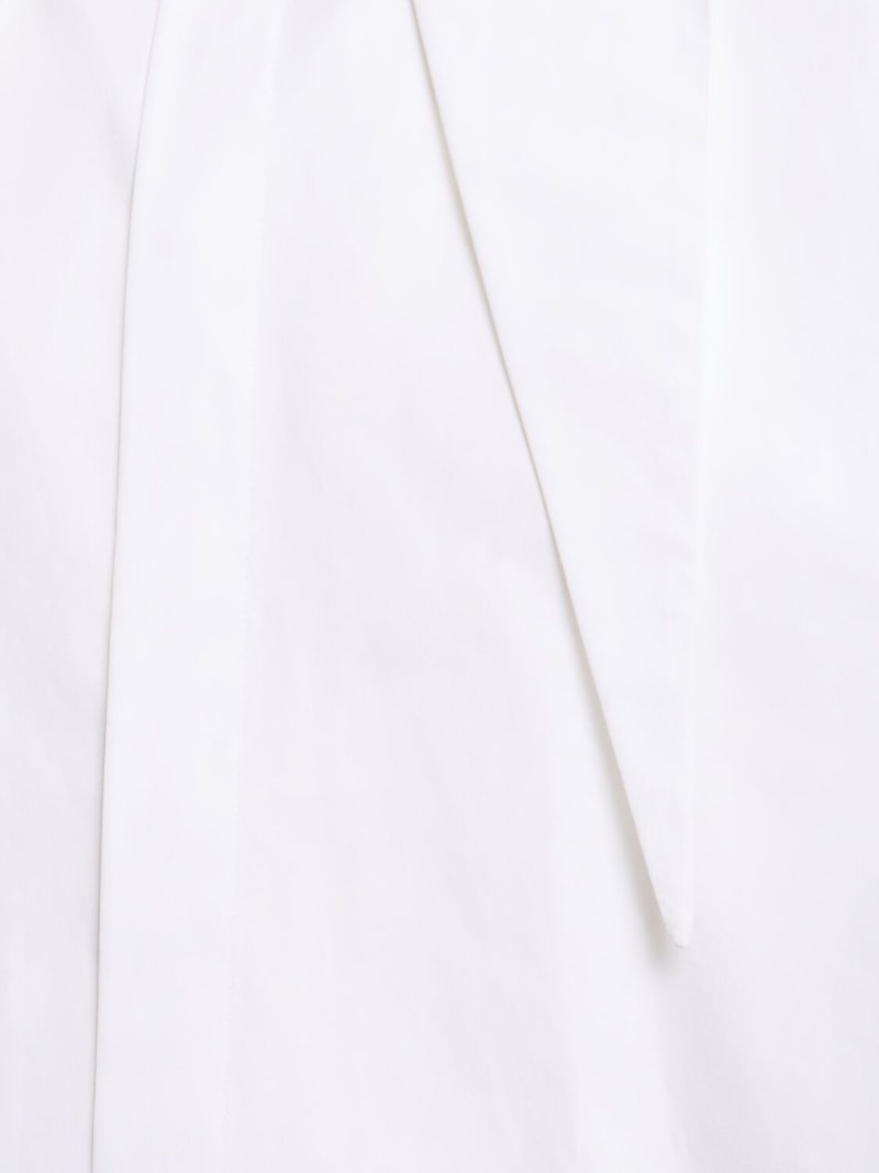 Draped neck cotton poplin shirt - 2