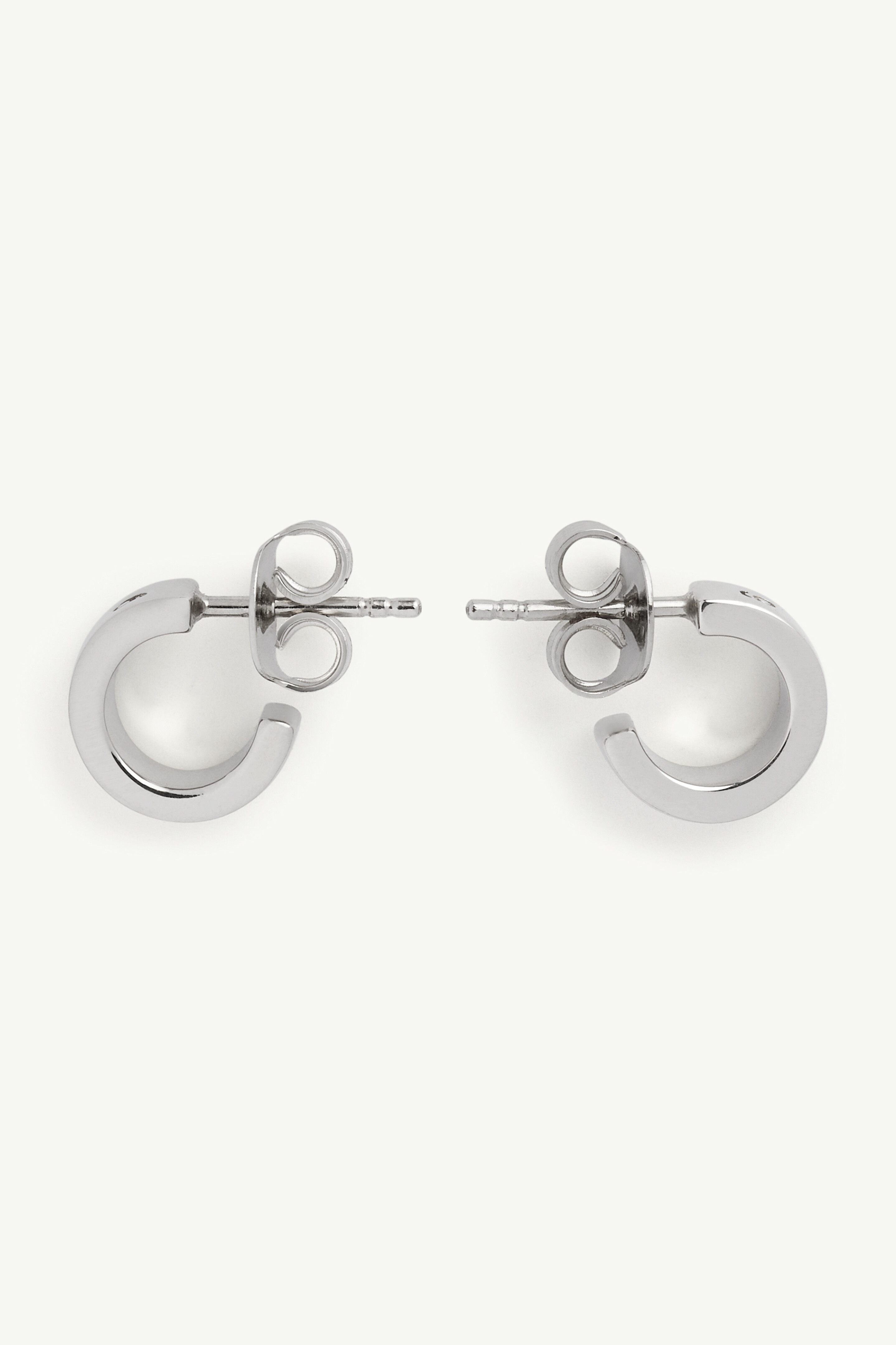【MM6 MAISON MARGIELA】SILVER MINIMAL LOGO EARRINGS MM6 Maison Margiela Silver Brunito Earrings MM6 Maison Margiela