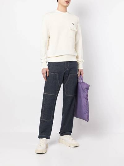 Fred Perry embroidered-logo crew neck sweatshirt outlook