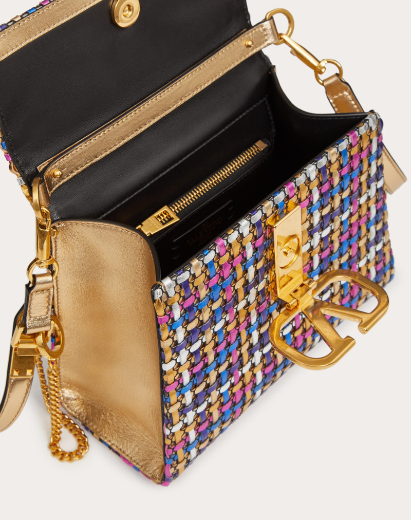 SMALL VSLING HANDBAG IN WOVEN METALLIC NAPPA 7