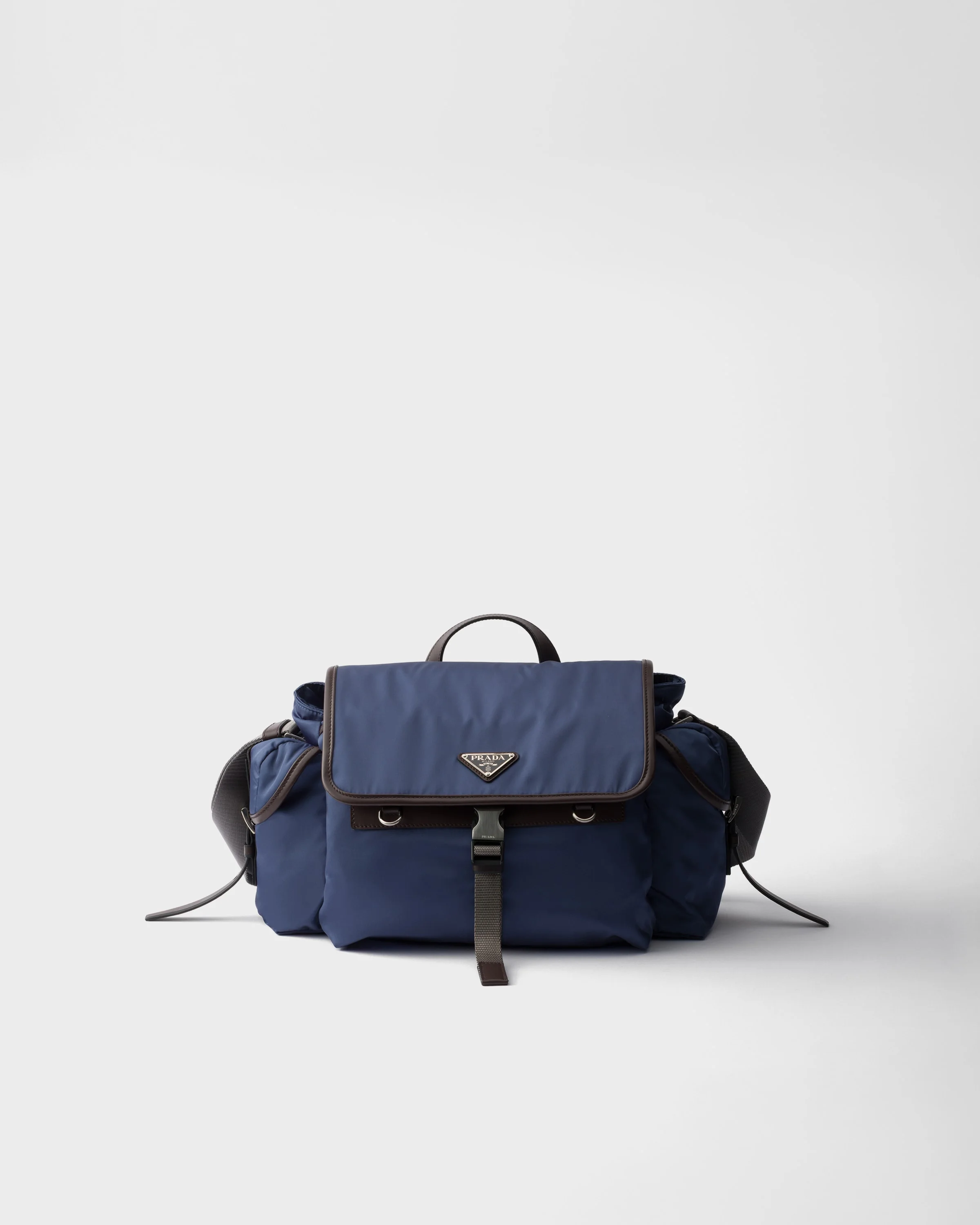 Re-Nylon and leather shoulder bag - 1