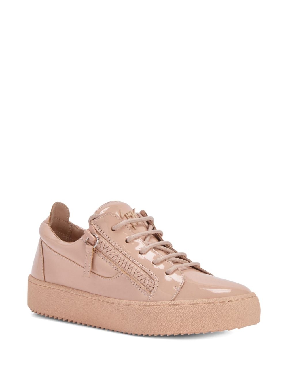 Gail patent-leather zip-detail sneakers - 2