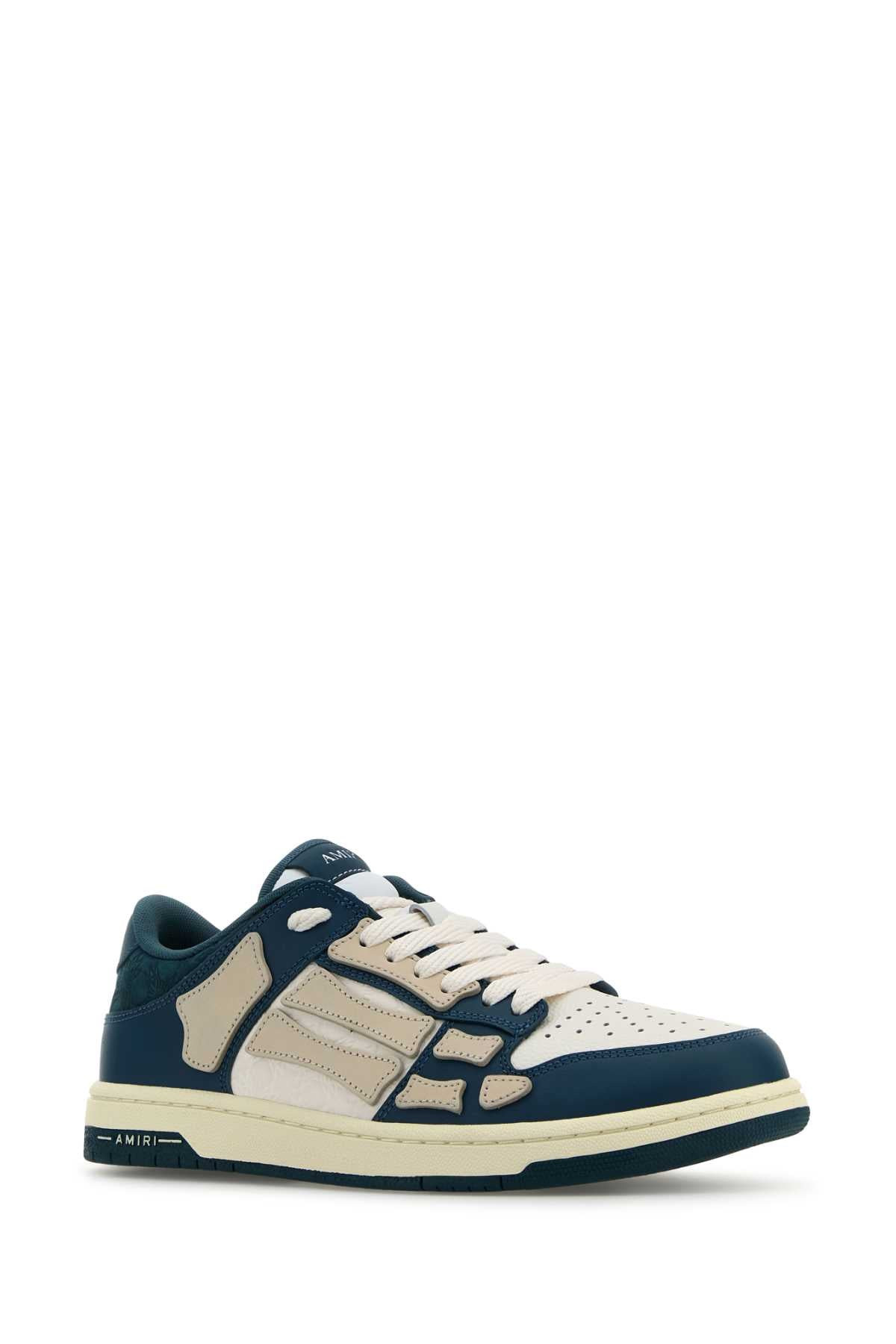 Amiri Men Two-Tone Leather Skel Sneakers - 2