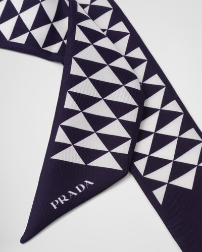 Prada Printed silk twill scarf outlook