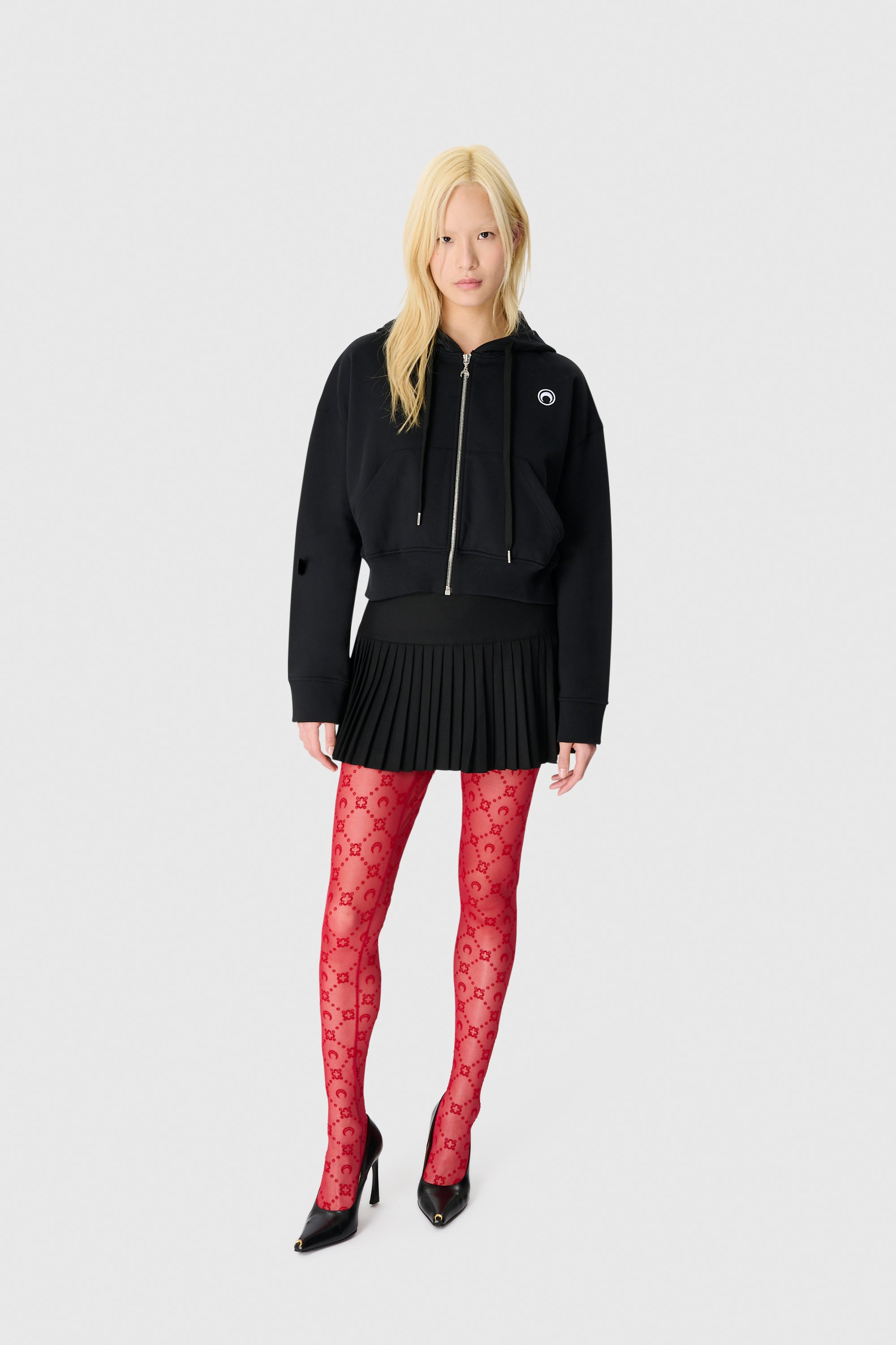 Moonogram Mesh Flock Tights - 2