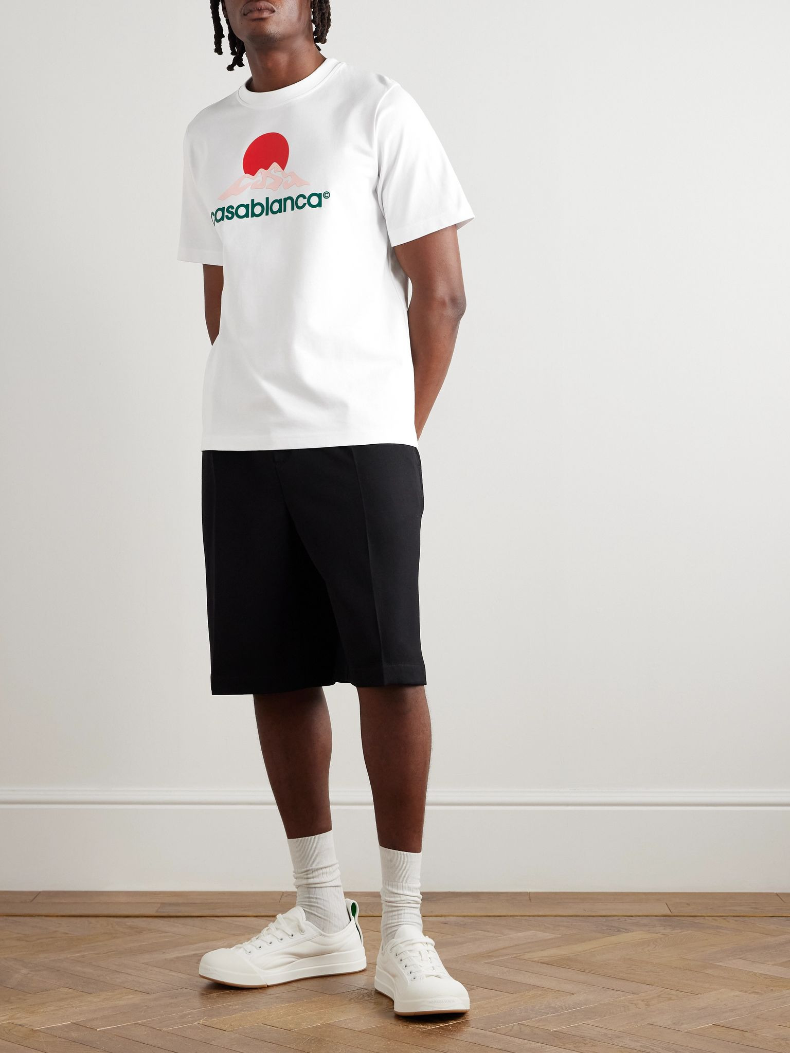 Montagne Logo-Appliquéd Organic Cotton-Jersey T-Shirt White - 2