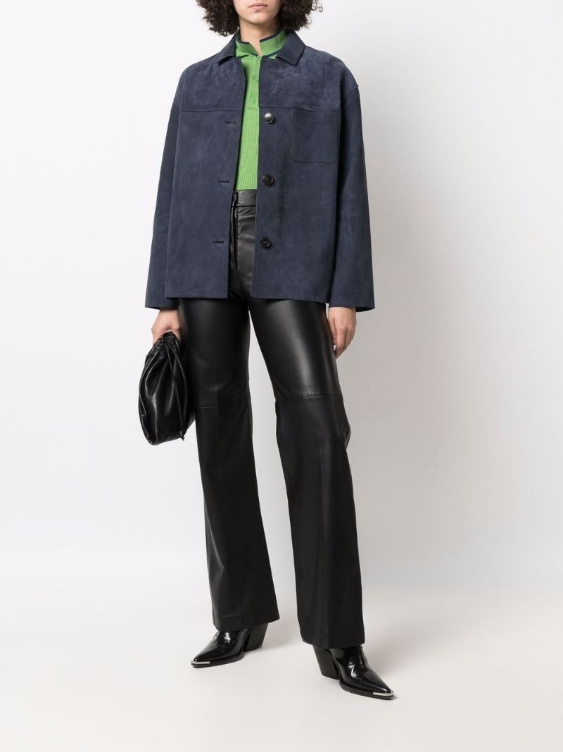 button-up suede jacket - 2