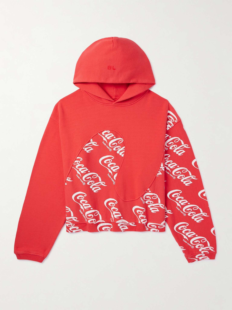 + Coca-Cola Panelled Printed Cotton-Jersey Hoodie - 1