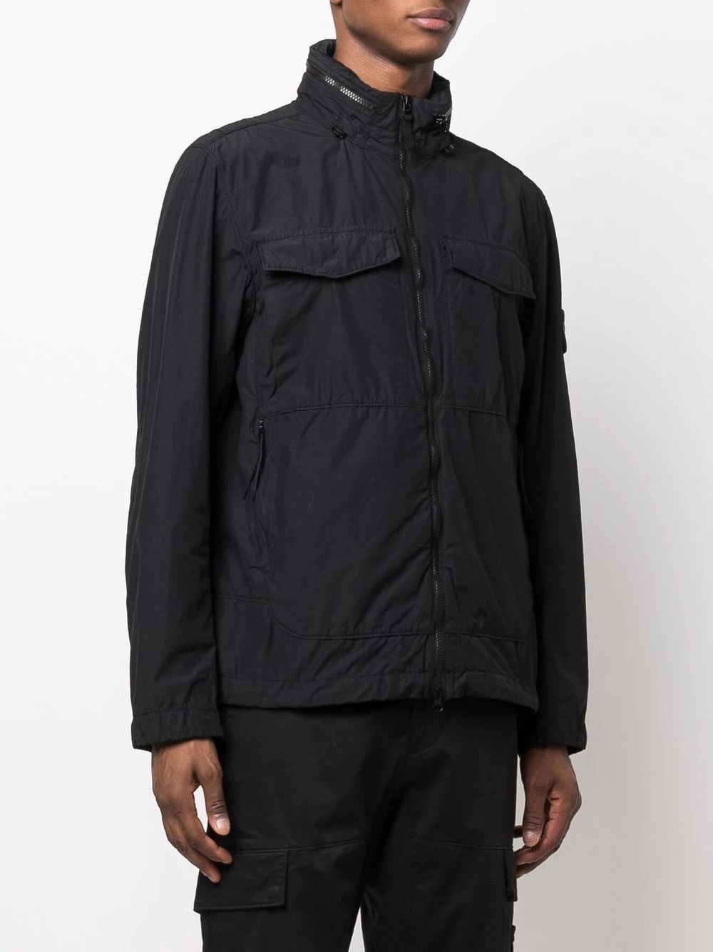 Compass-patch zip-up jacket - 3