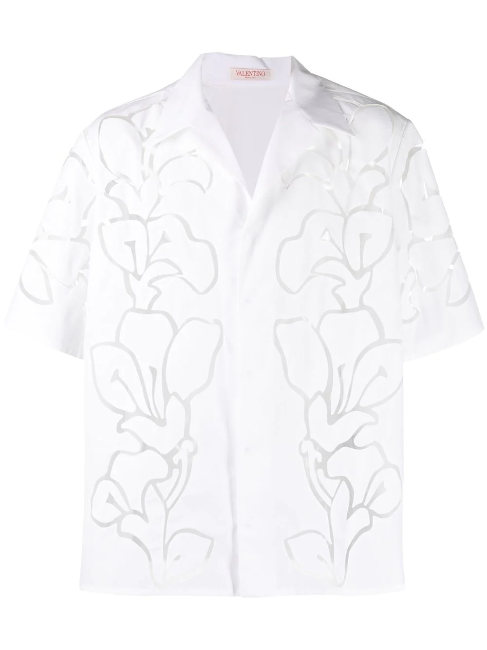 floral-pattern short-sleeve shirt - 1