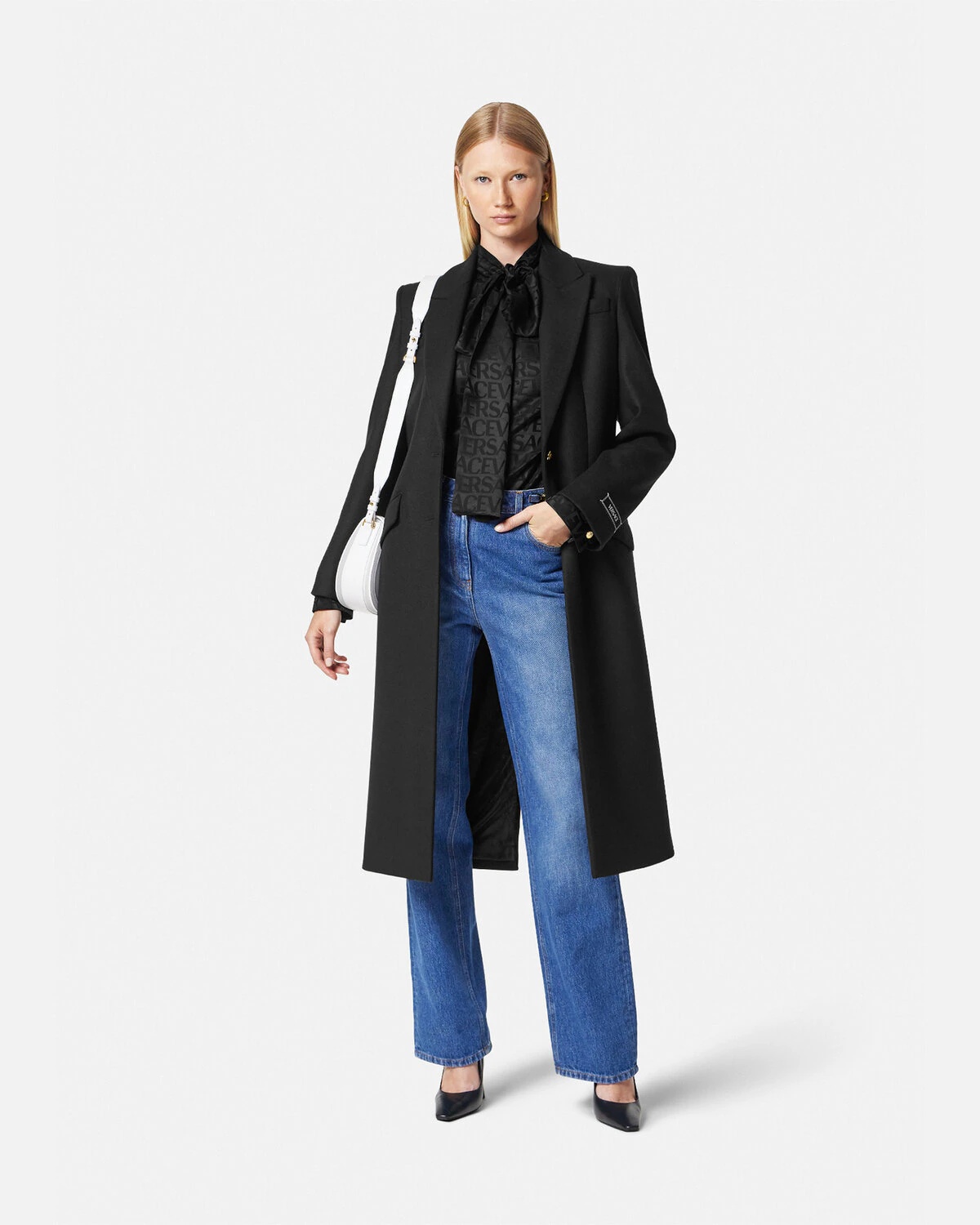 Versace Allover Scarf-Tie Shirt - 2