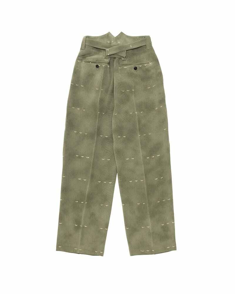 HAKAMA PANTS IRIS (CHIRIMEN) W GREEN - 2