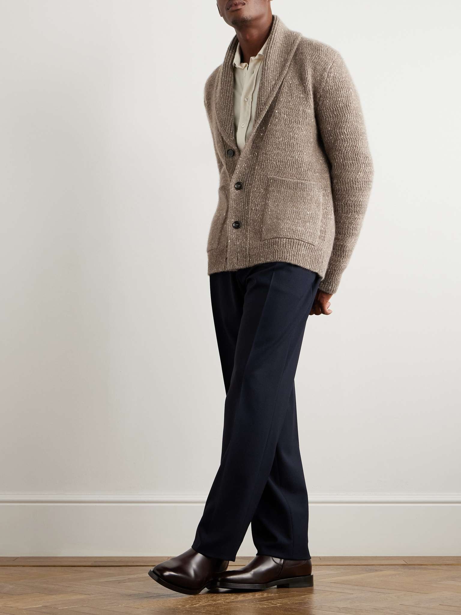 Shawl-Collar Ribbed Cashmere Cardigan - 2