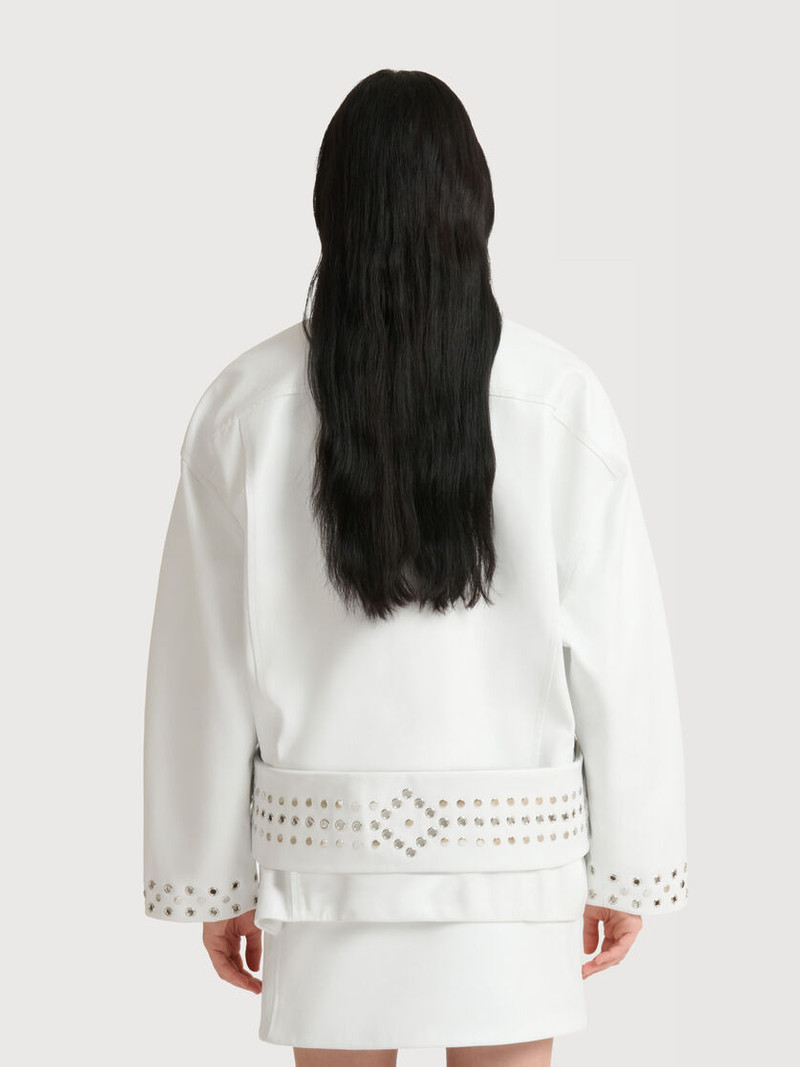 WHITE LEATHER JACKET WITH STUDS 4
