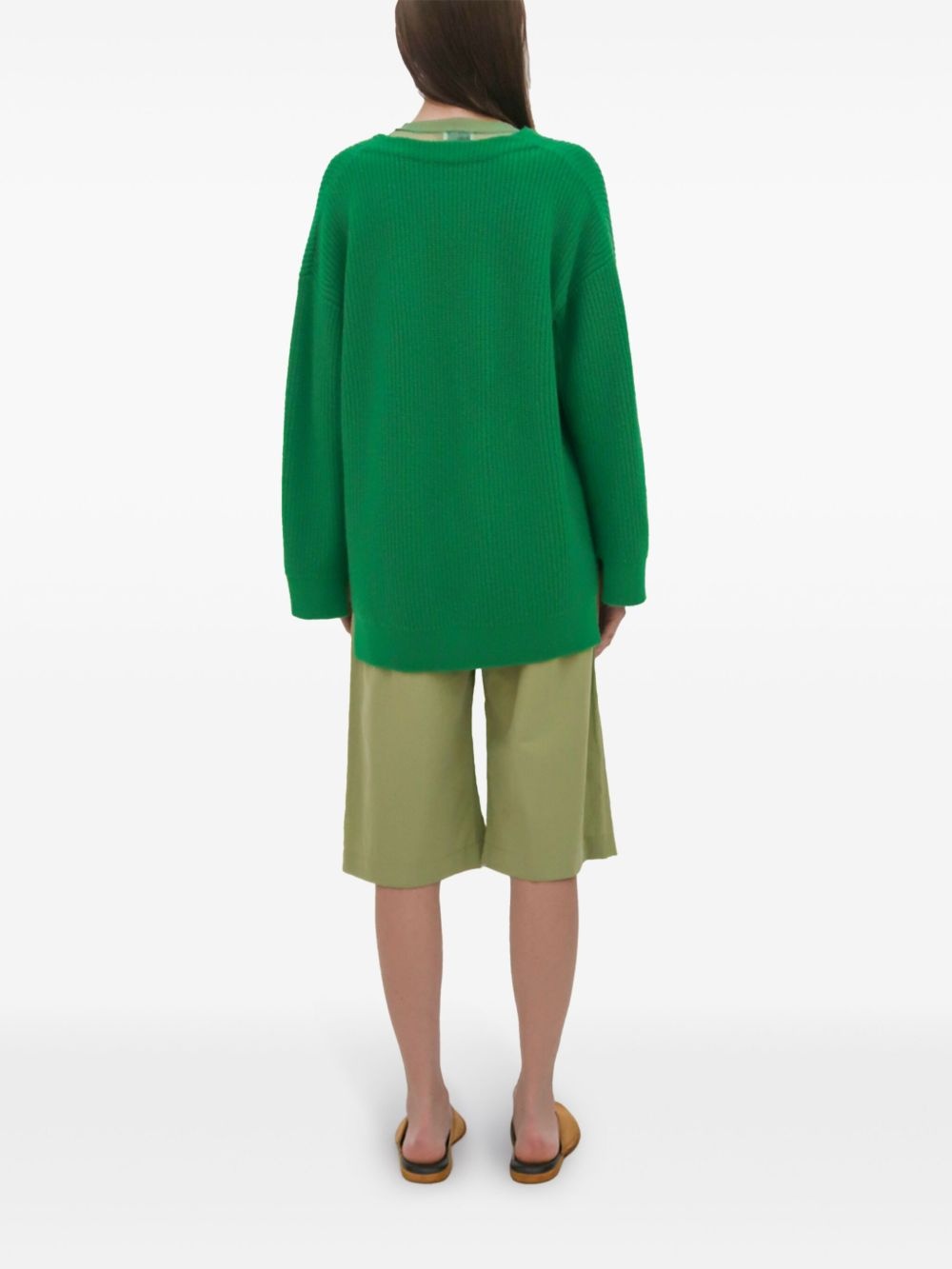 ribbed panelled cardigan - 5