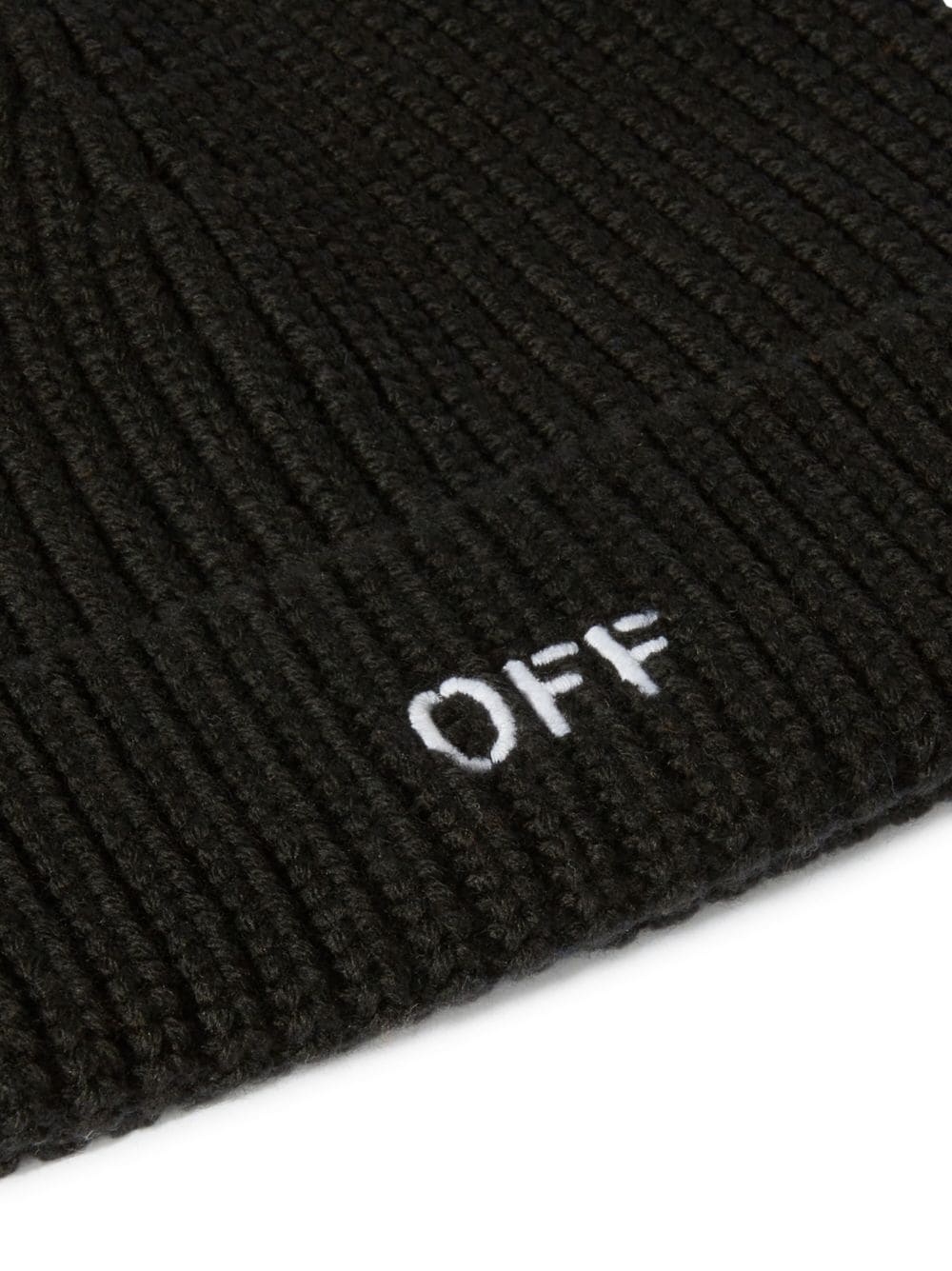 embroidered ribbed-knit beanie - 2