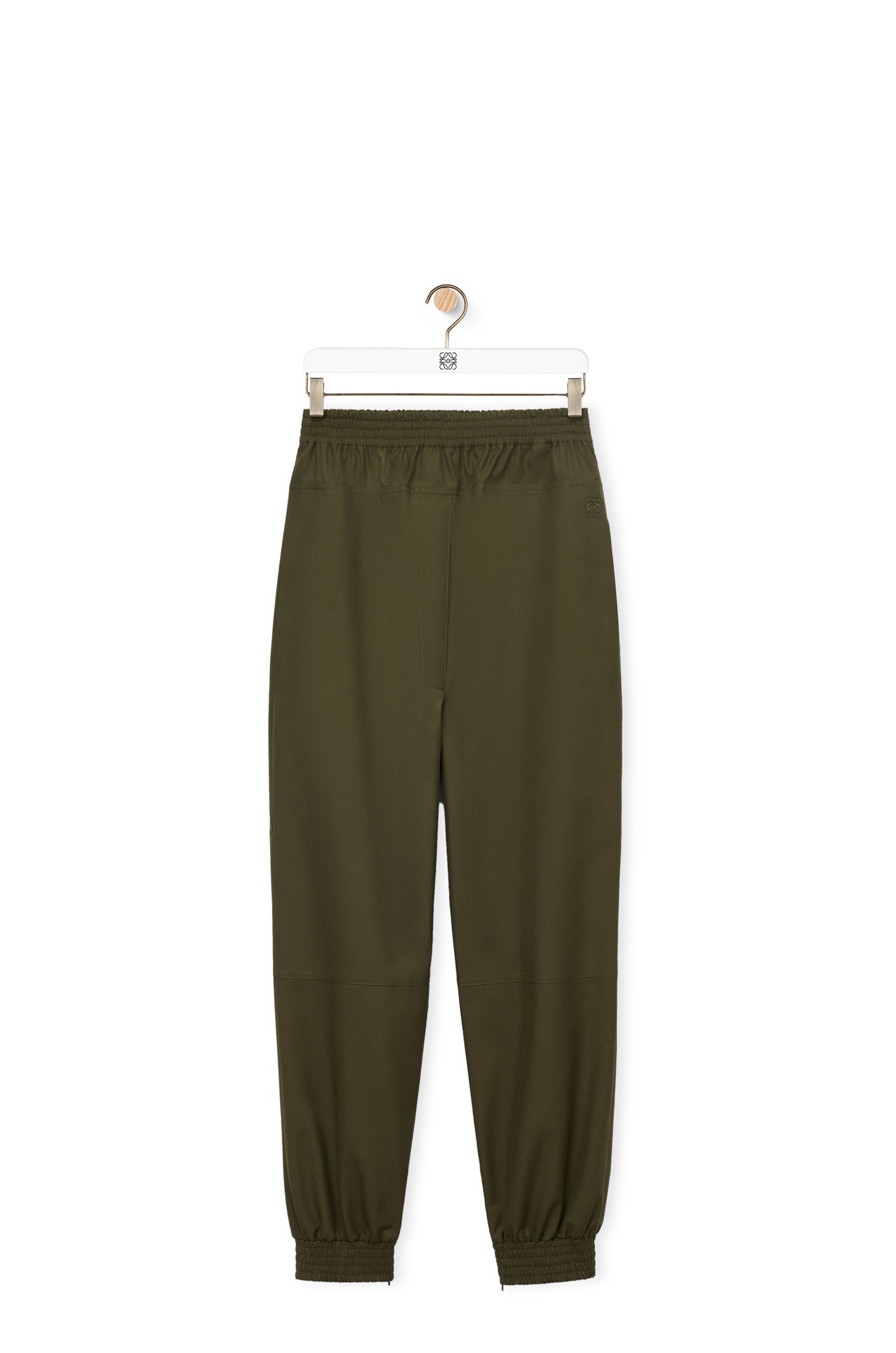 Elasticated trousers in cotton gabardine - 1