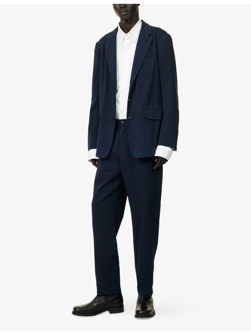 Dries Van Noten Twill Notch-Lapels Cotton-Poplin Blazer outlook