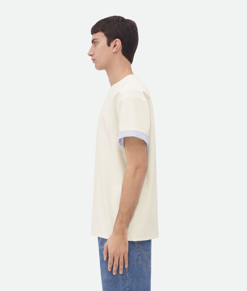 Bottega Veneta Double Layer Cotton Check T-Shirt outlook