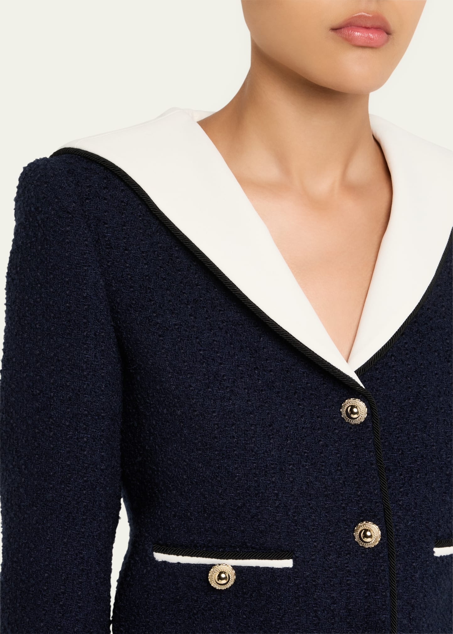 Boucle Contrast Collar Jacket - 5