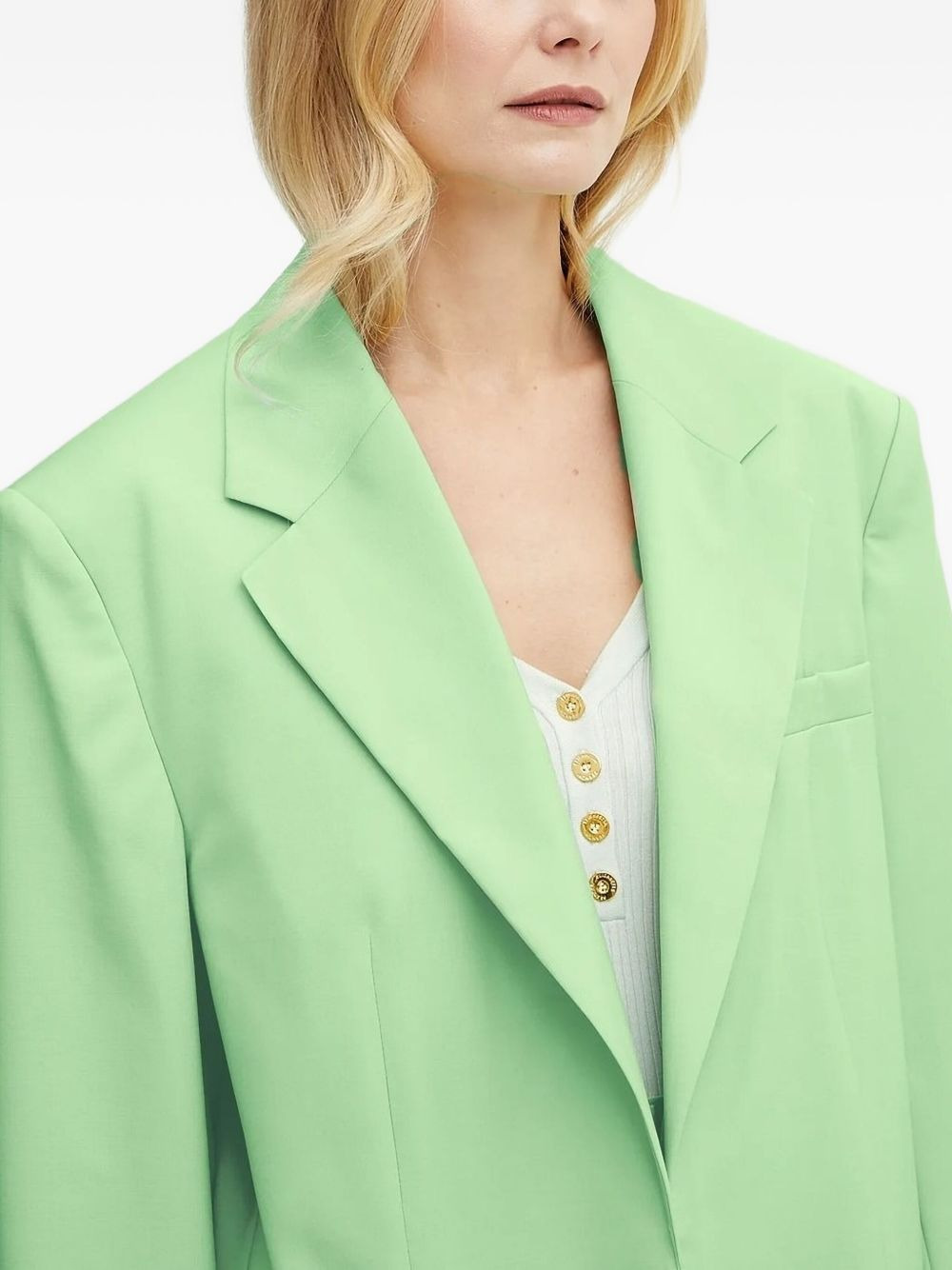 wool single-breasted blazer - 3