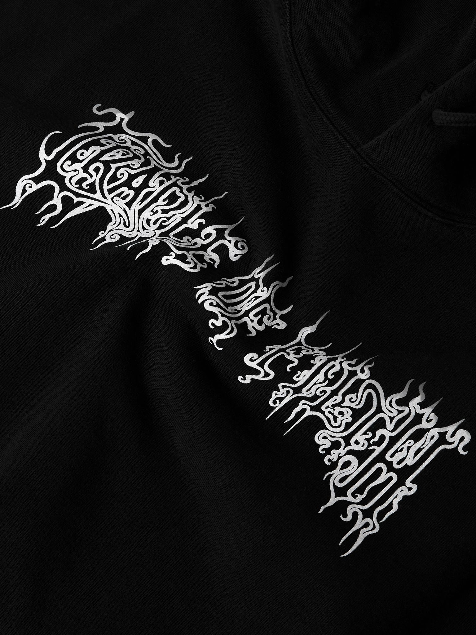 + Cradle of Filth Oversized Printed Cotton-Jersey Hoodie Black - 4