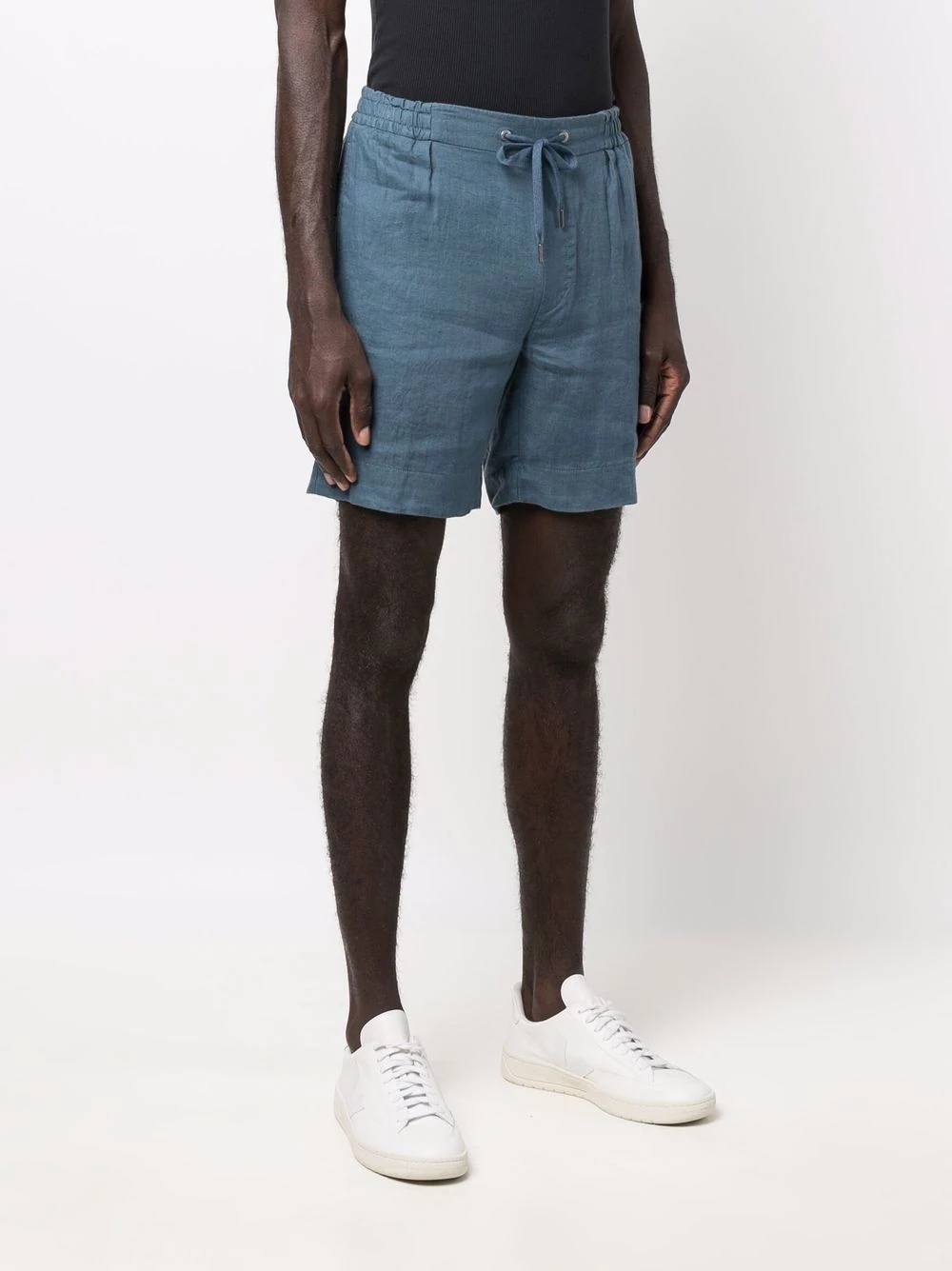 linen straight-leg shorts - 3