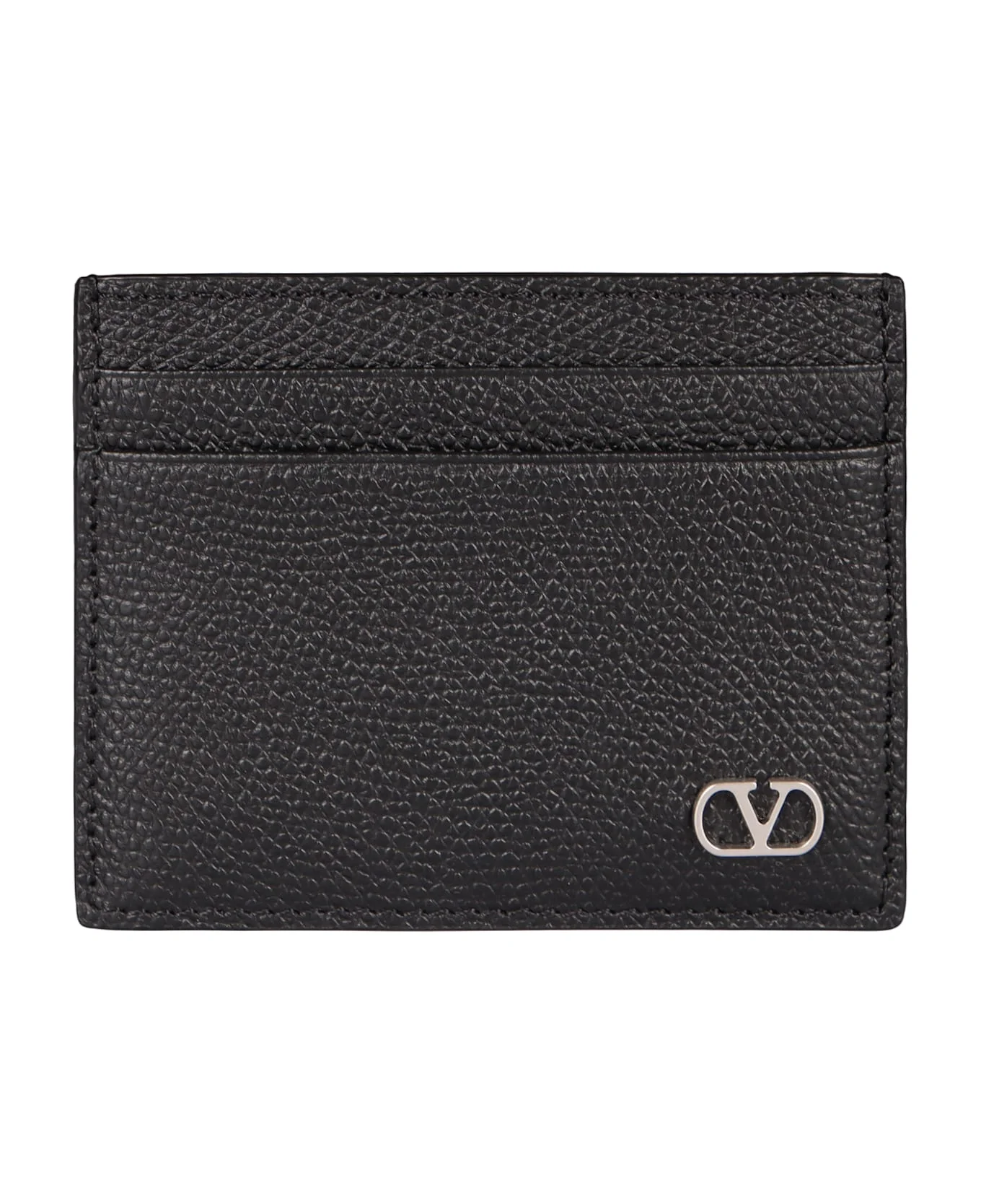 Logo Detail Leather Card Holder - 1