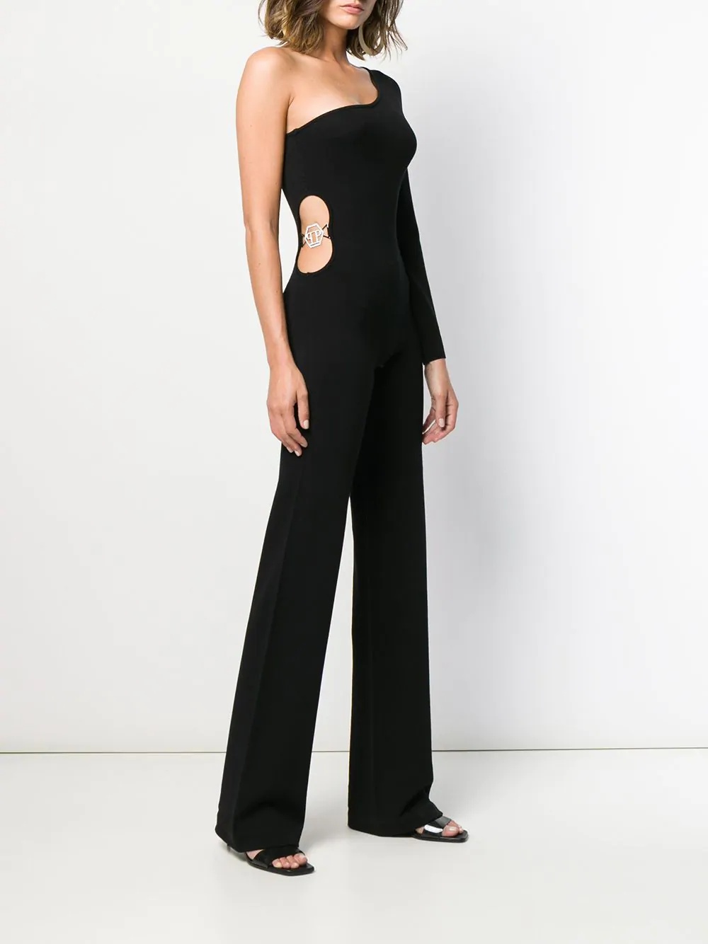 one shoulder knit jumpsuit - 3