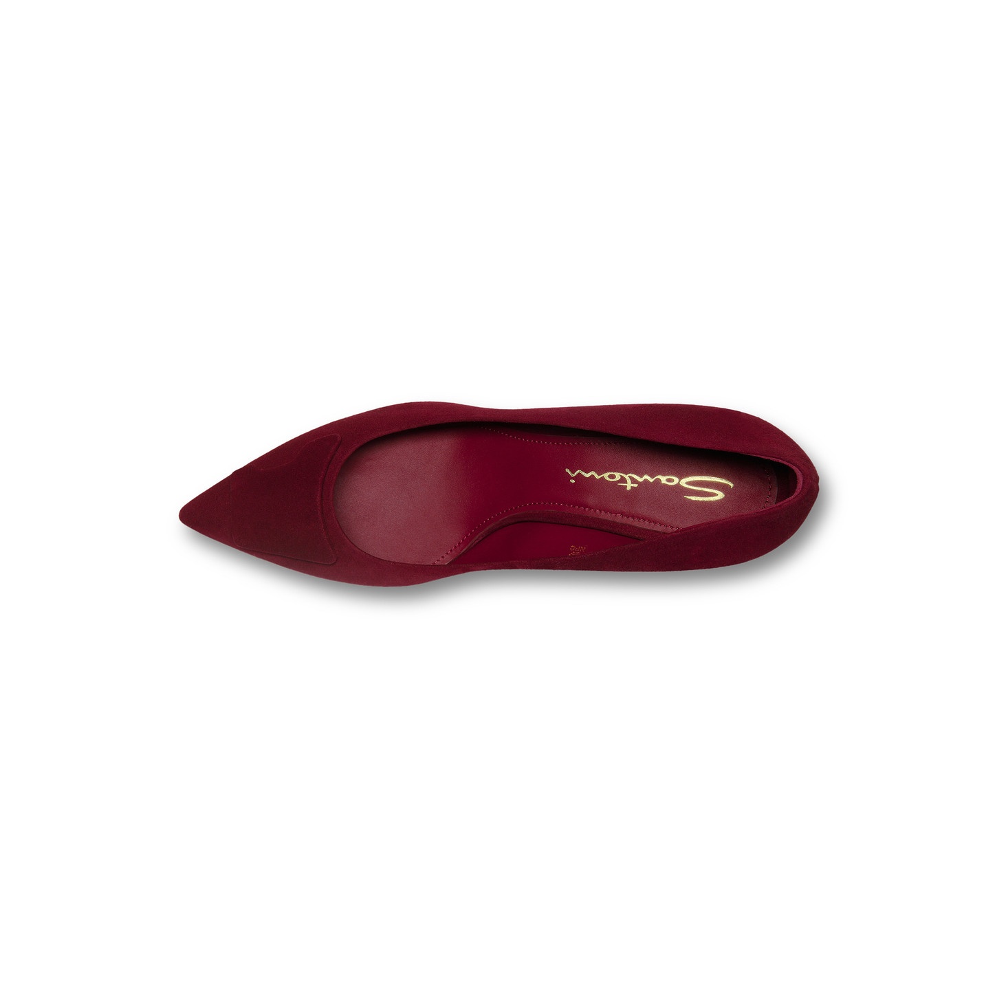 Women's burgundy suede mid-heel Santoni Sibille pump - 5