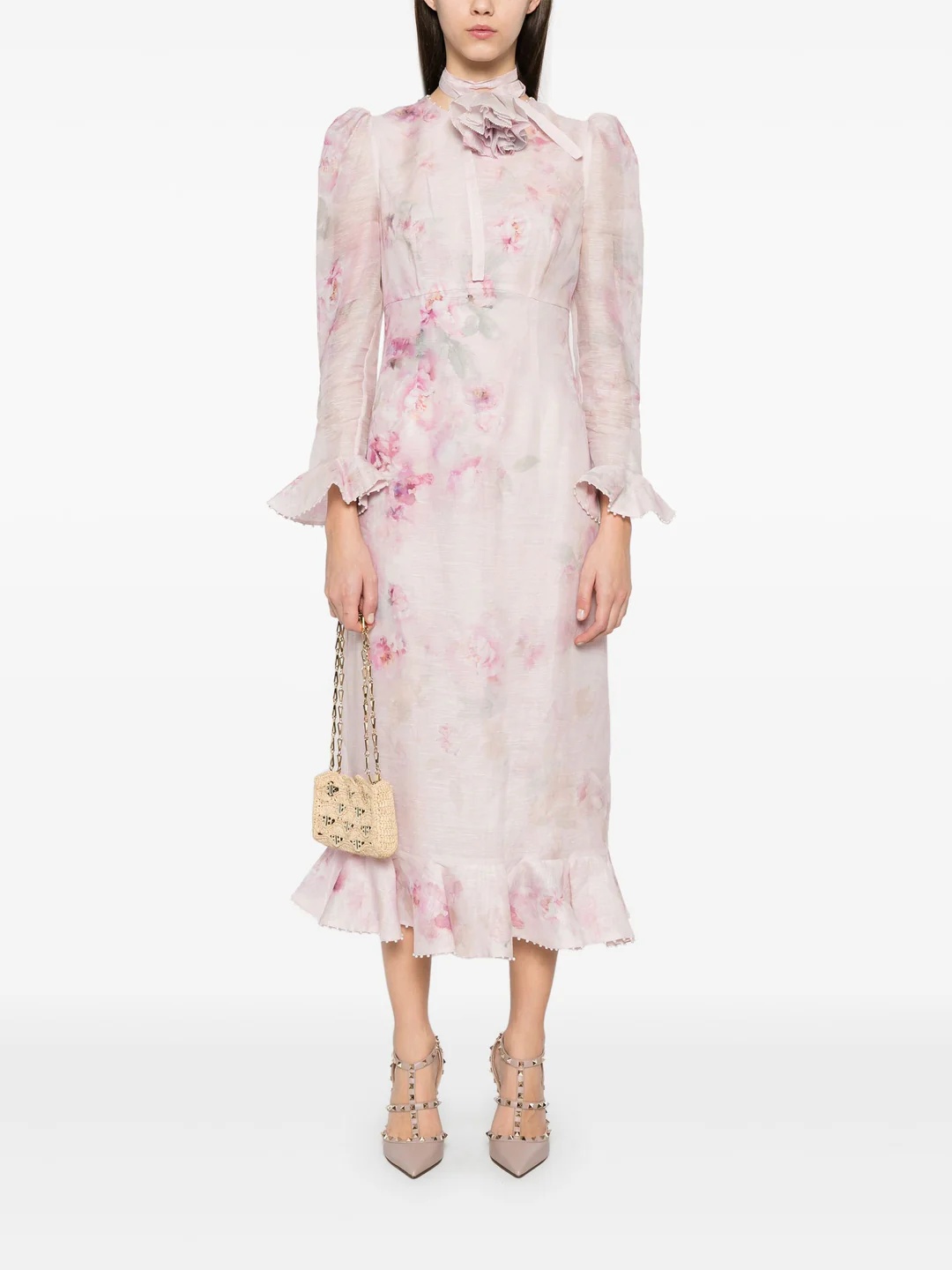 Zimmermann CRUSH FLOWER MIDI DRESS | REVERSIBLE
