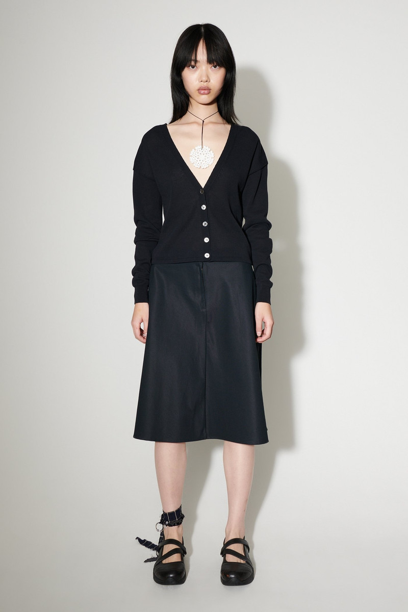 Our Legacy Ivy Cardigan Shadow Black Crispy Cotton outlook
