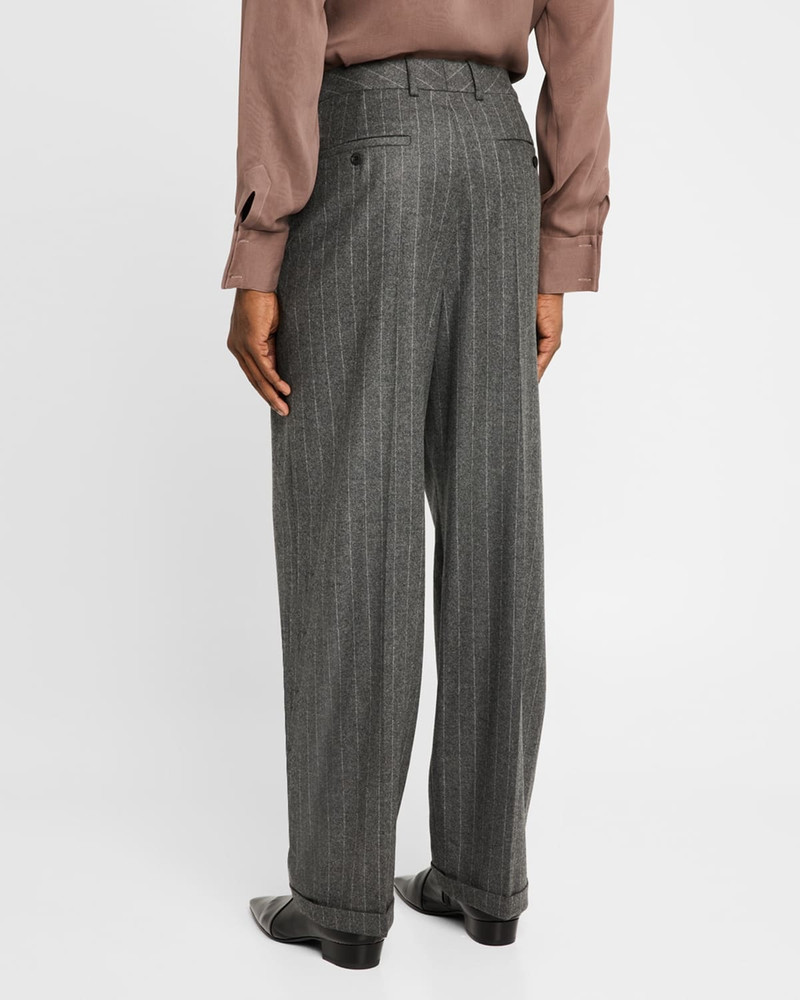 SAINT LAURENT Men's Wool Relaxed Fit Single-Pleated Trousers outlook