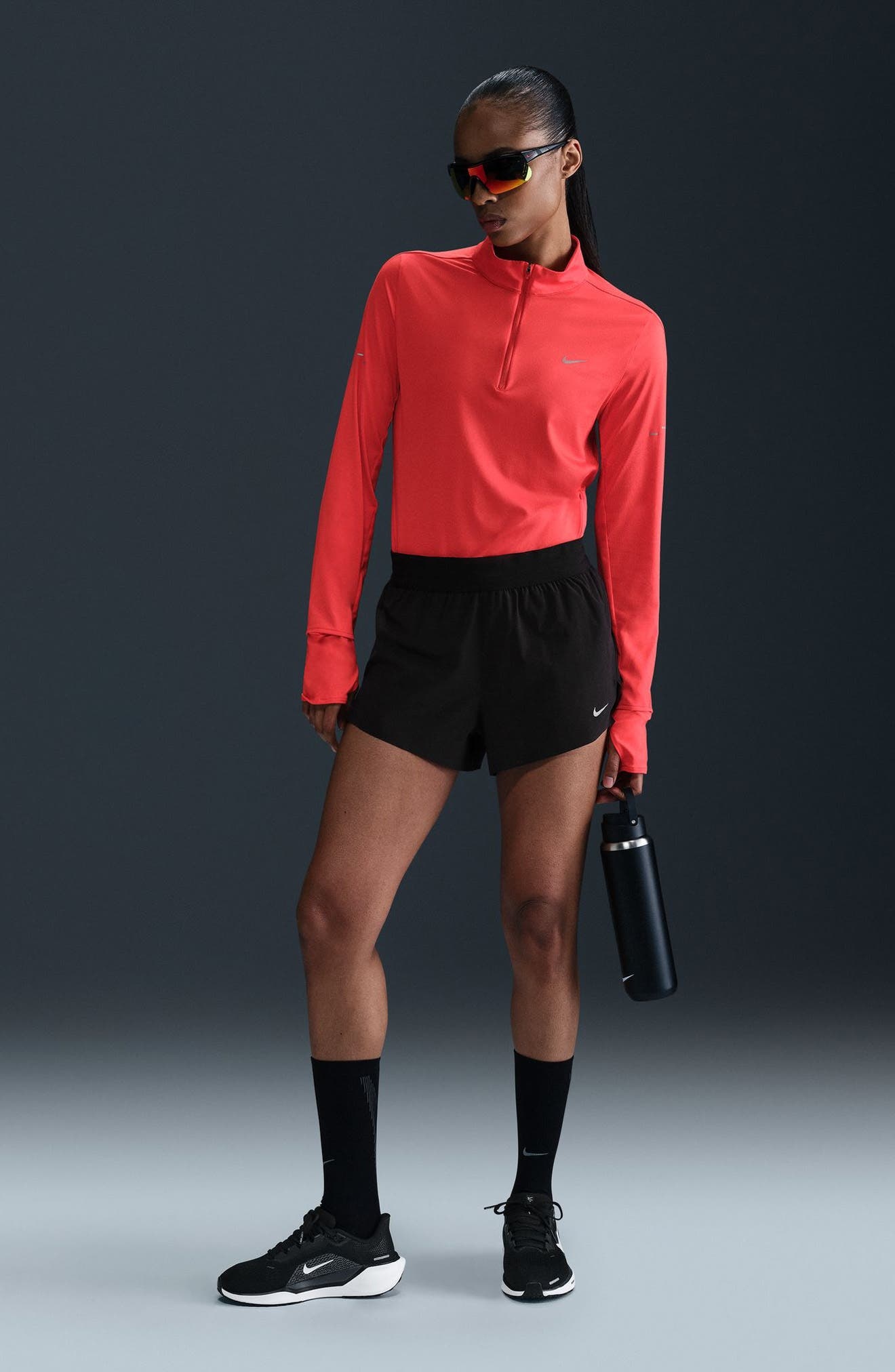 Nike Swift Dri-FIT Mid-Rise Brief-Lined Running Shorts in 010 Black/reflective Silv at Nordstrom - 8