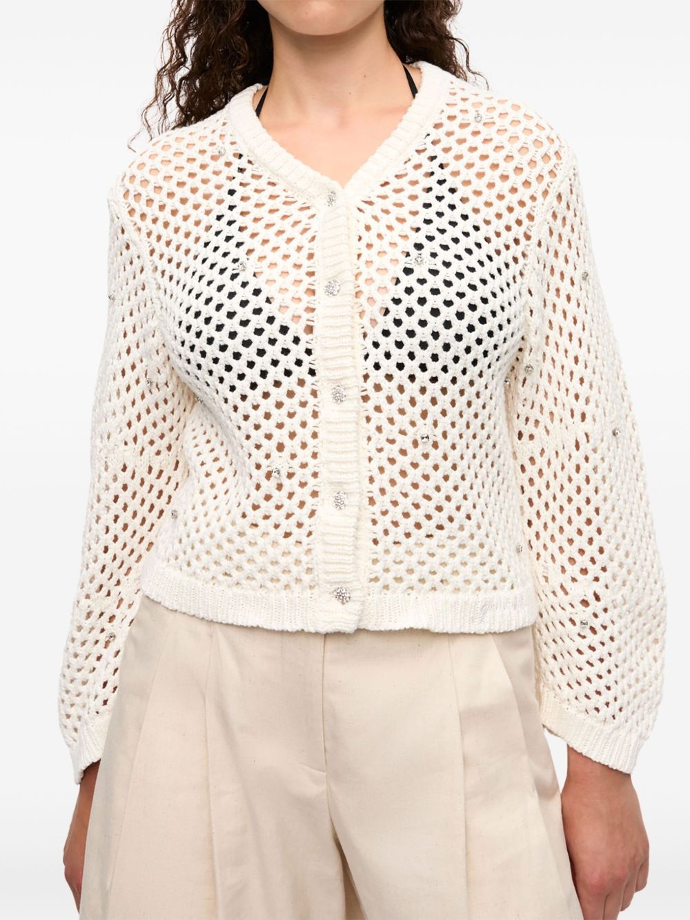 open-knit cardigan - 3