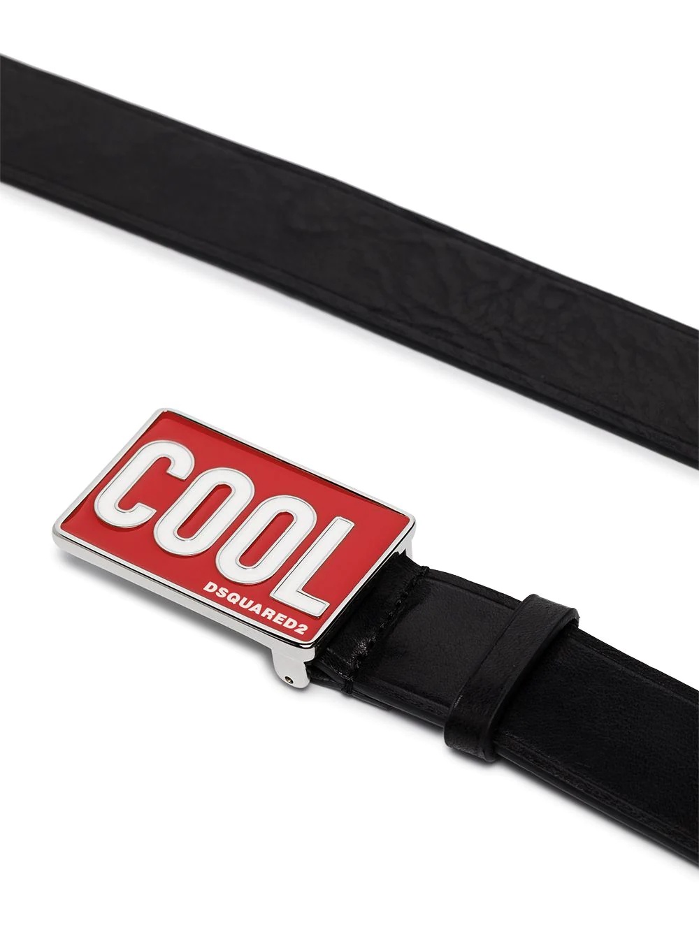 Cool-plaque leather belt - 3