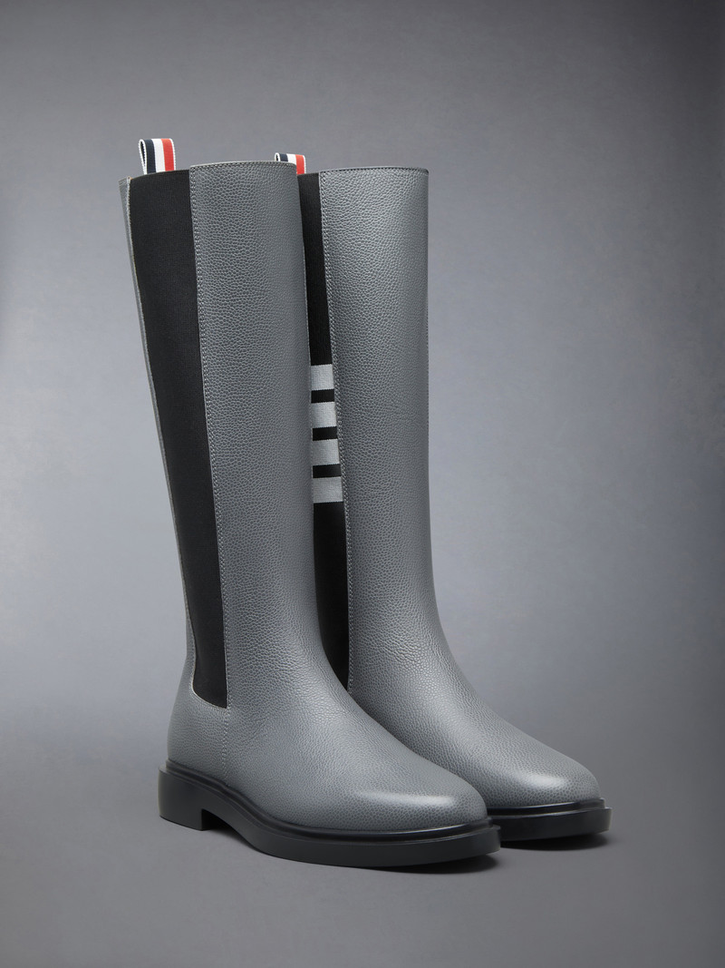 Thom Browne PEBBLE GRAIN 4-BAR KNEE HIGH CHELSEA BOOT outlook