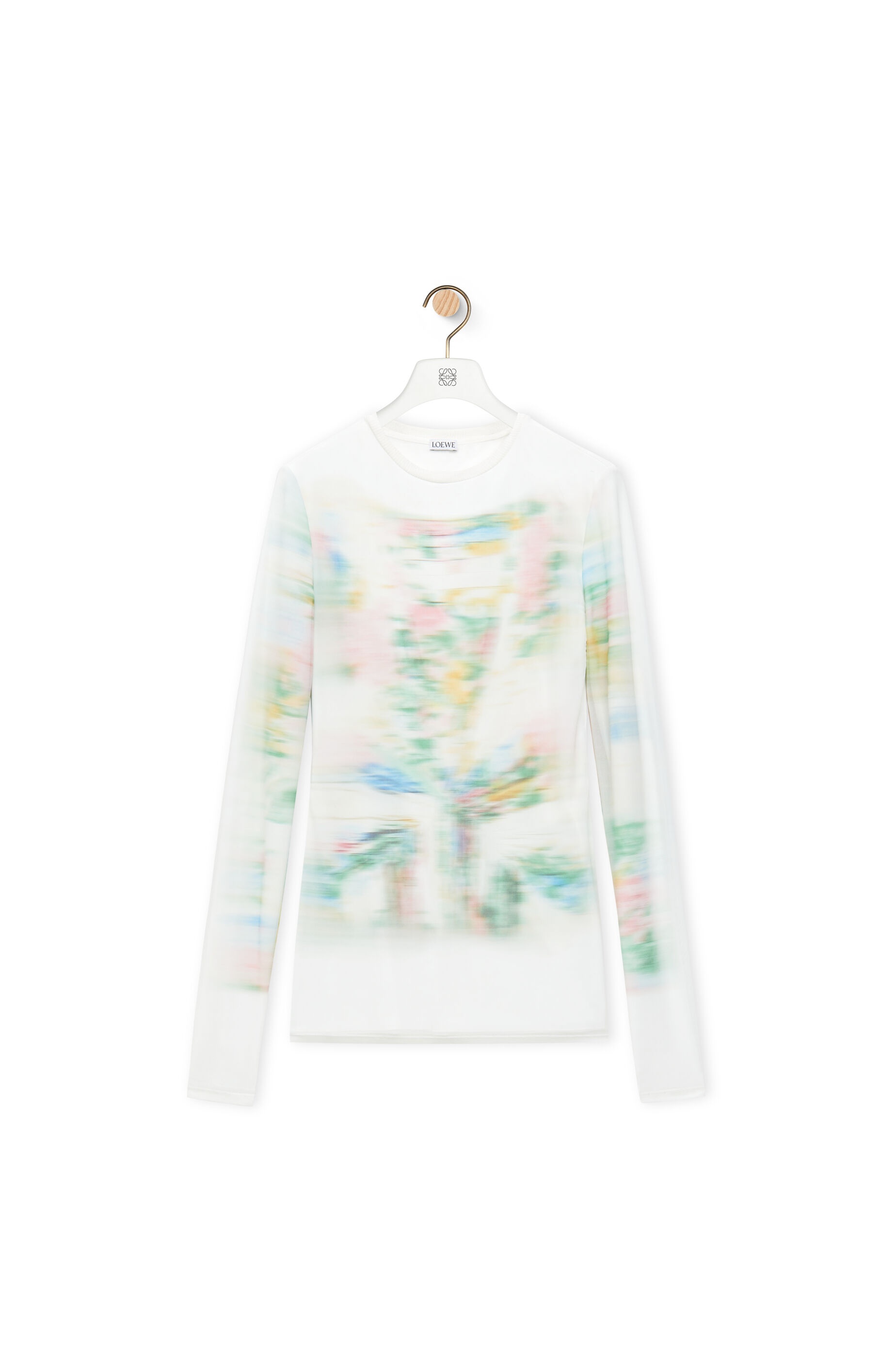 Loewe Logo Shirt in Viscose and Silk White/Multicolor