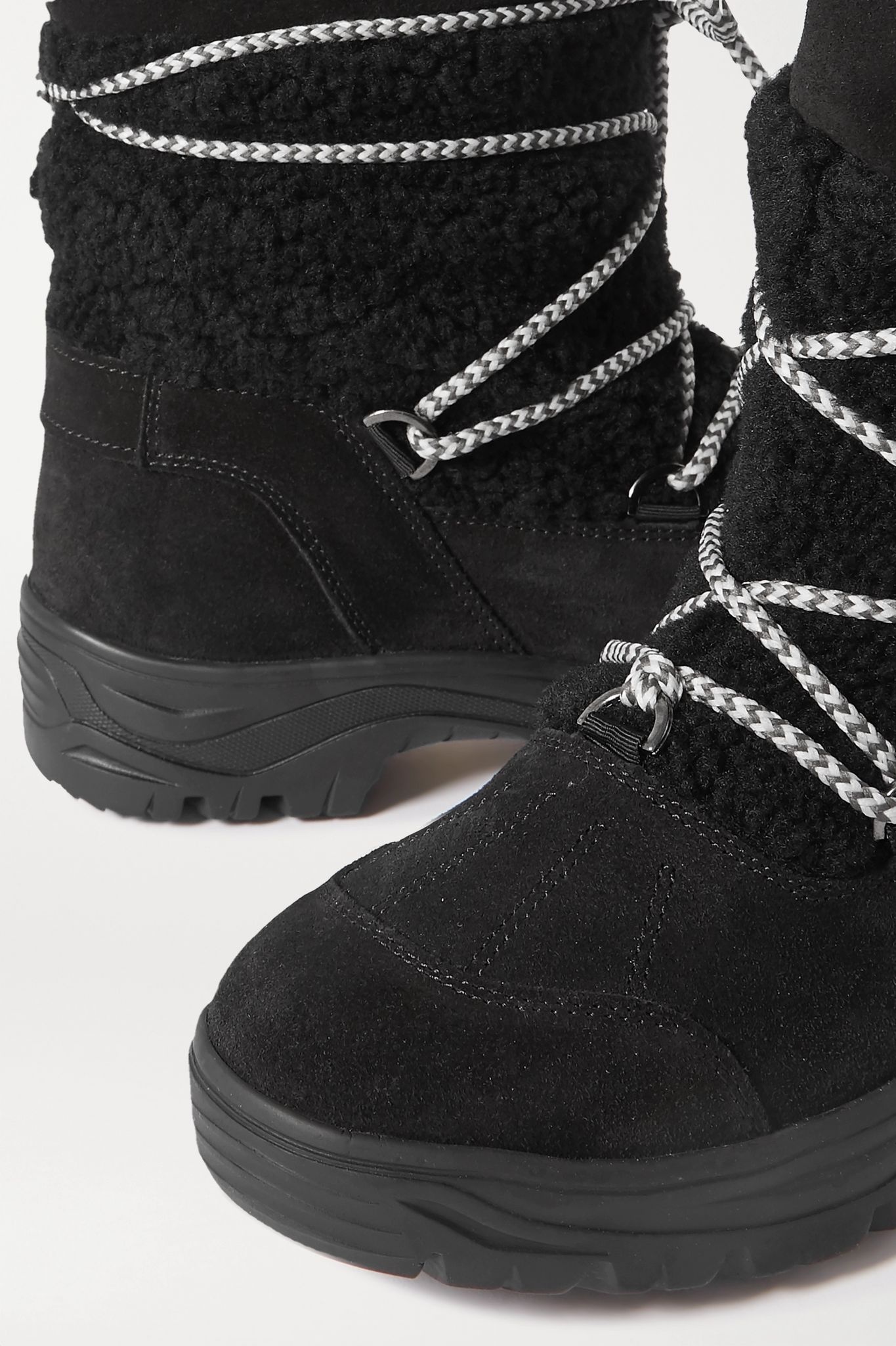 Alta Badia embroidered suede and shearling snow boots - 4