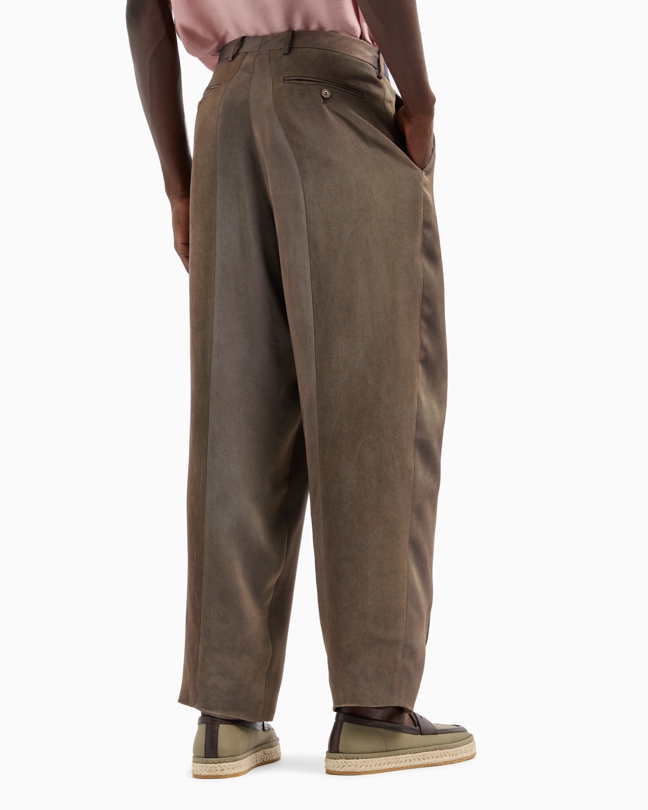 SINGLE-PLEAT VISCOSE TWILL TROUSERS - 3