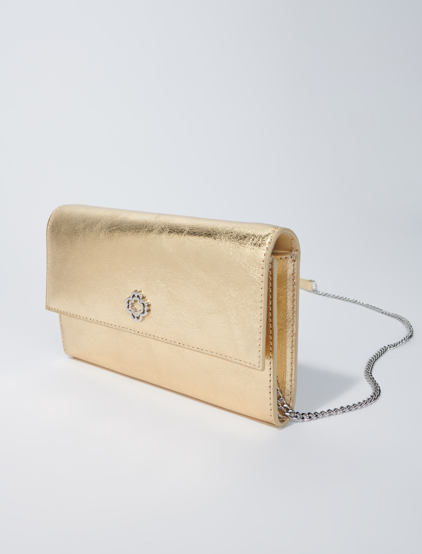 Leather clutch bag with chain - 2