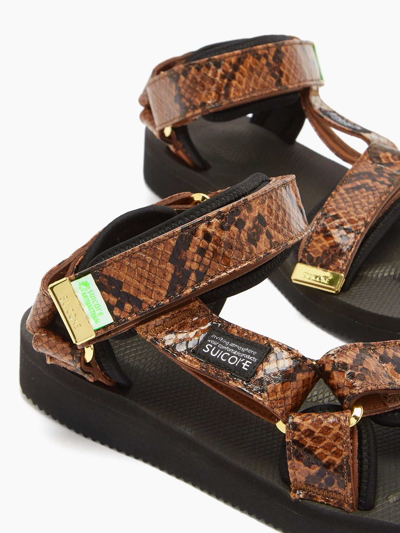 DEPA-V2 snake-effect velcro-strap sandals - 6