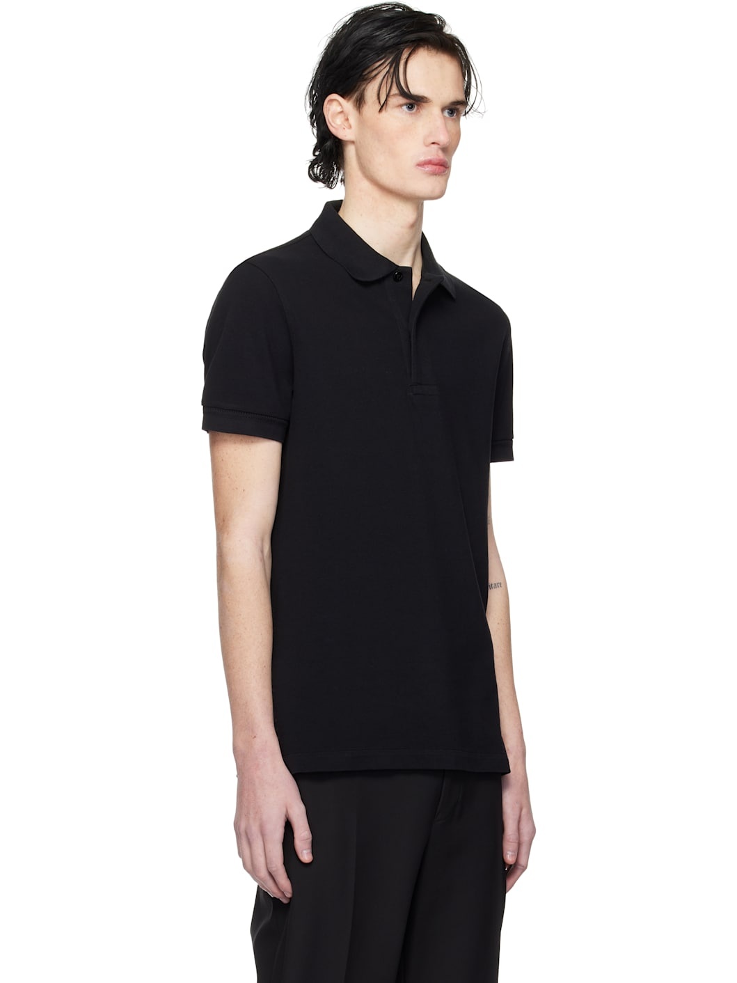 Black Tennis Piquet Polo - 2