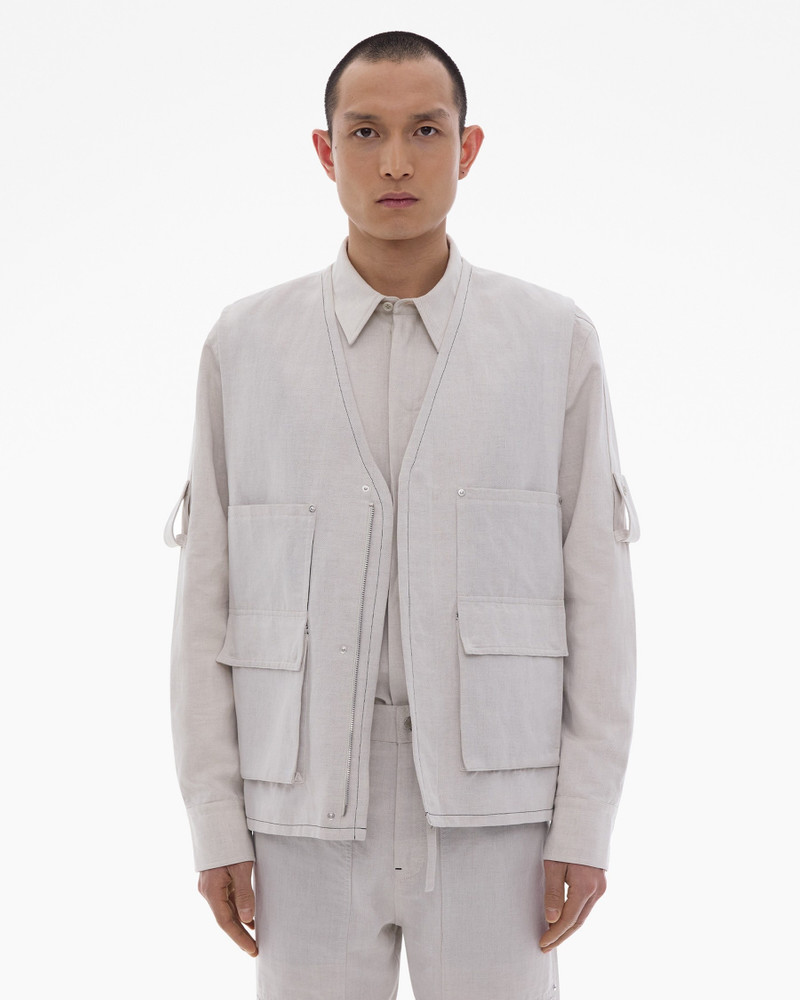 COTTON-LINEN CARGO VEST 3