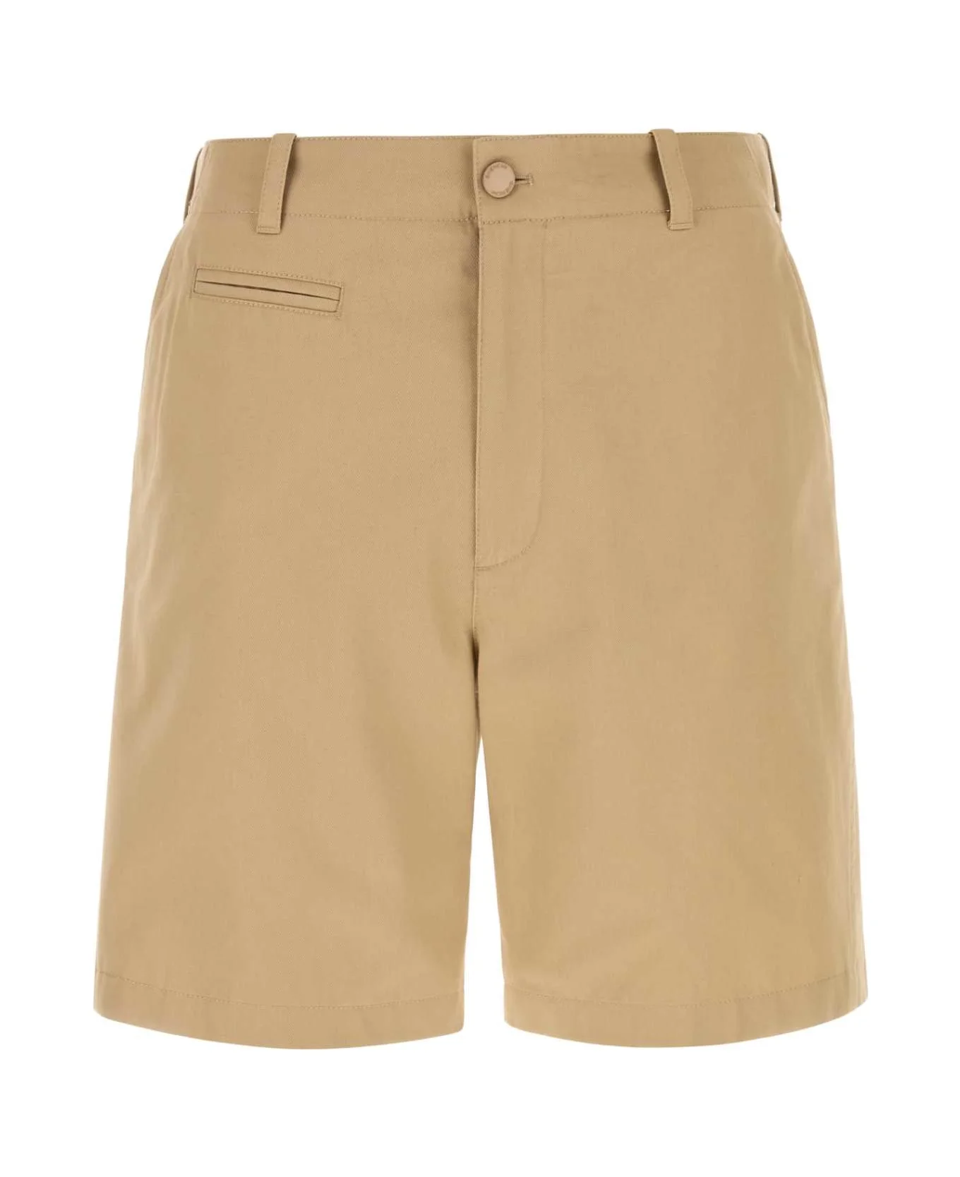 Beige Cotton Bermuda Shorts - 1