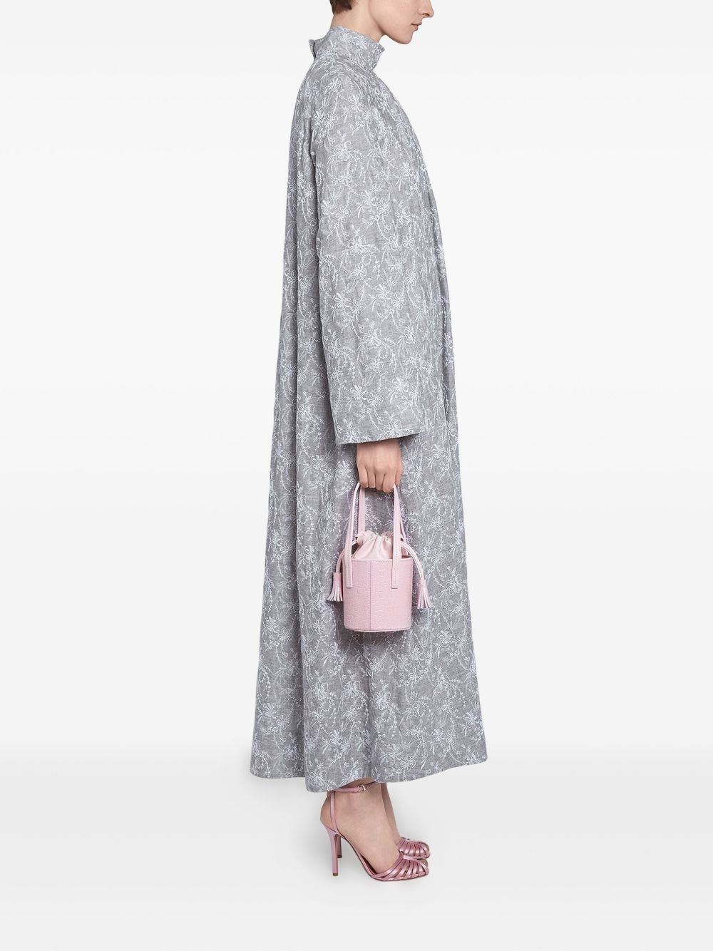 embroidered high-neck dress - 3
