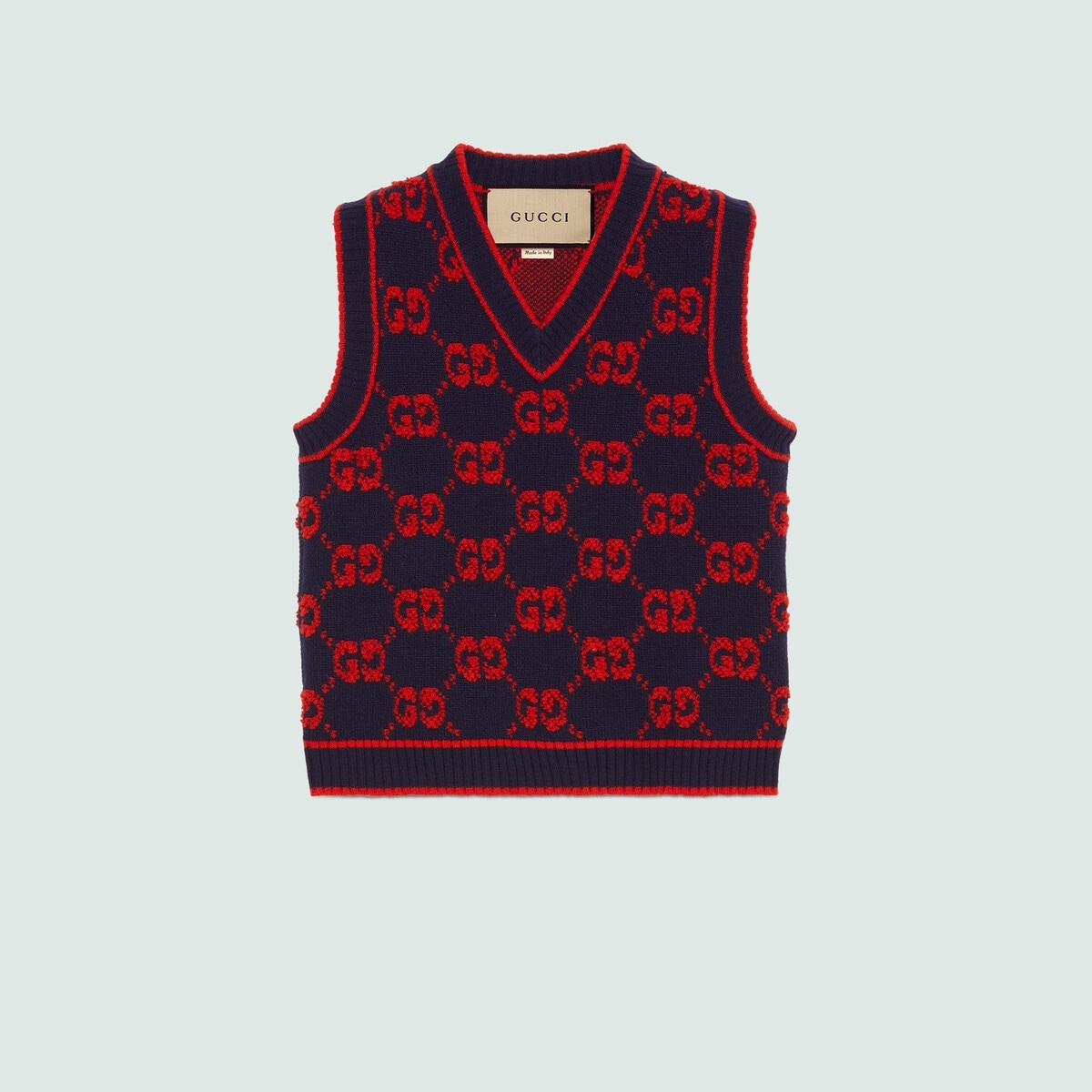 GUCCI GG wool bouclé jacquard vest | REVERSIBLE